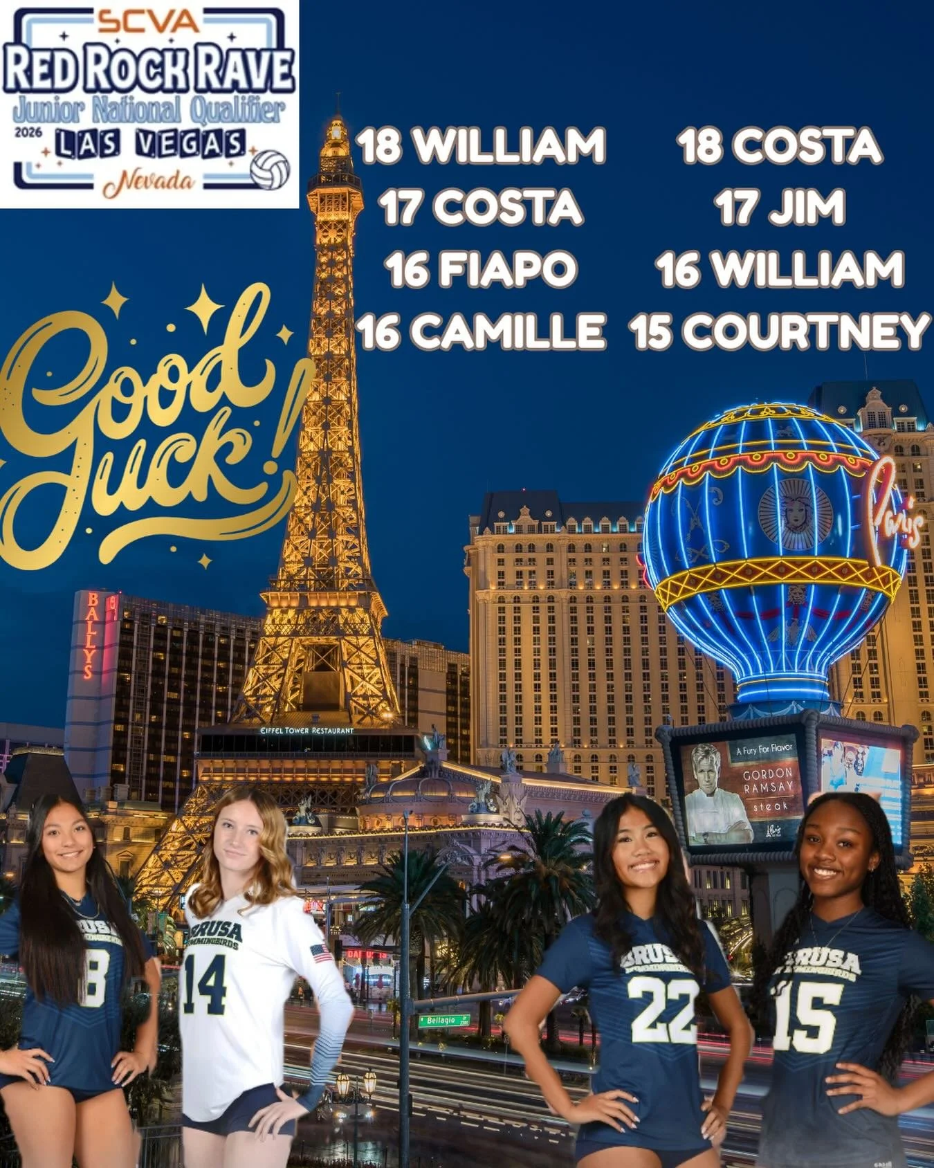 GOOD LUCK 💪

To all of our teams competing at The Red Rock Rave Qualifier this weekend! 
We are rooting for all of you!! 👏👏