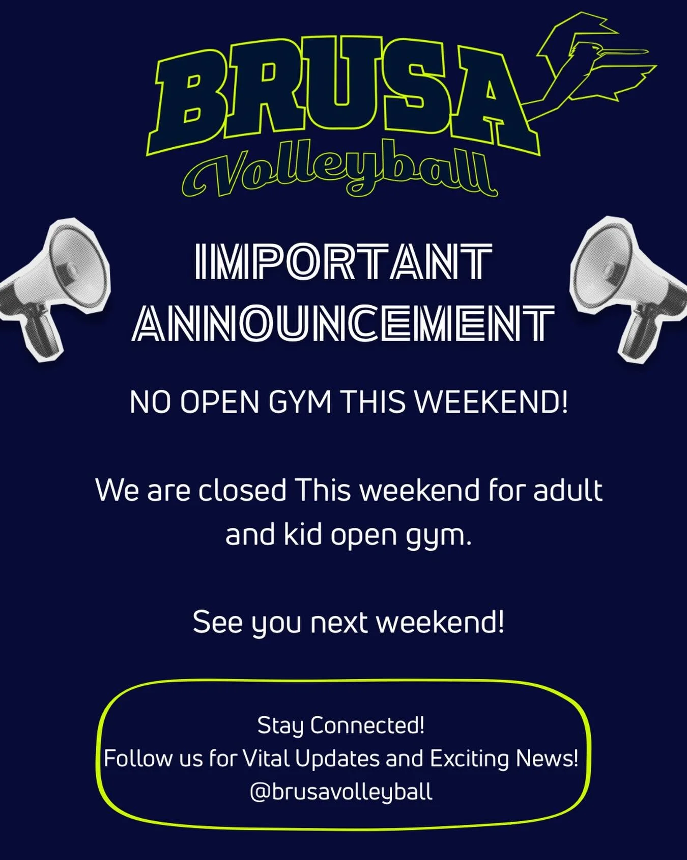 🚨 No Open Gym this weekend 🚨