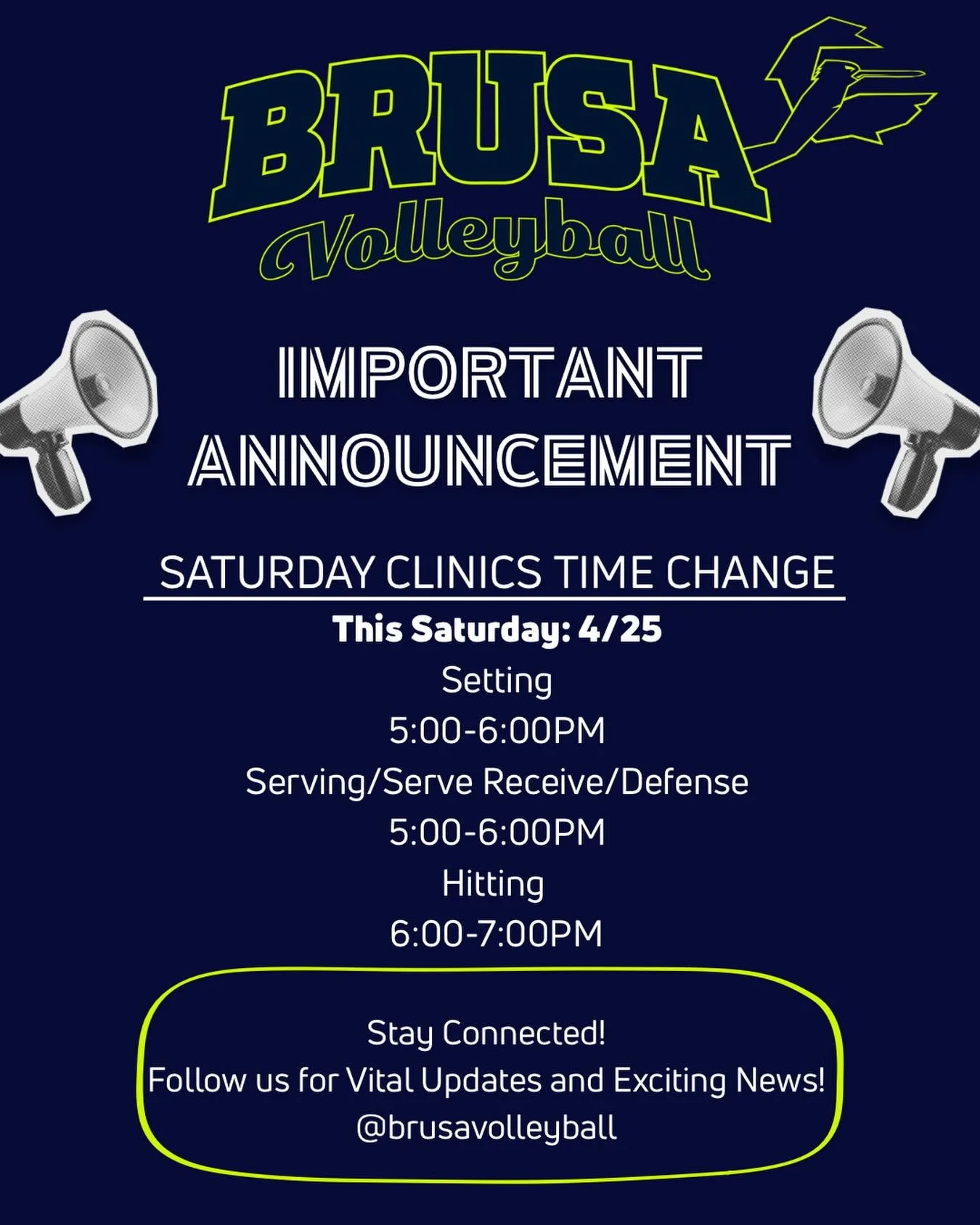 🚨 Time Change for our Saturday Clinics this weekend 🚨