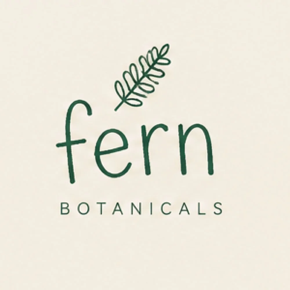 Logo for Fern Botanicals with a green leaf illustration above the word 'fern' and the words 'BOTANICALS' below.