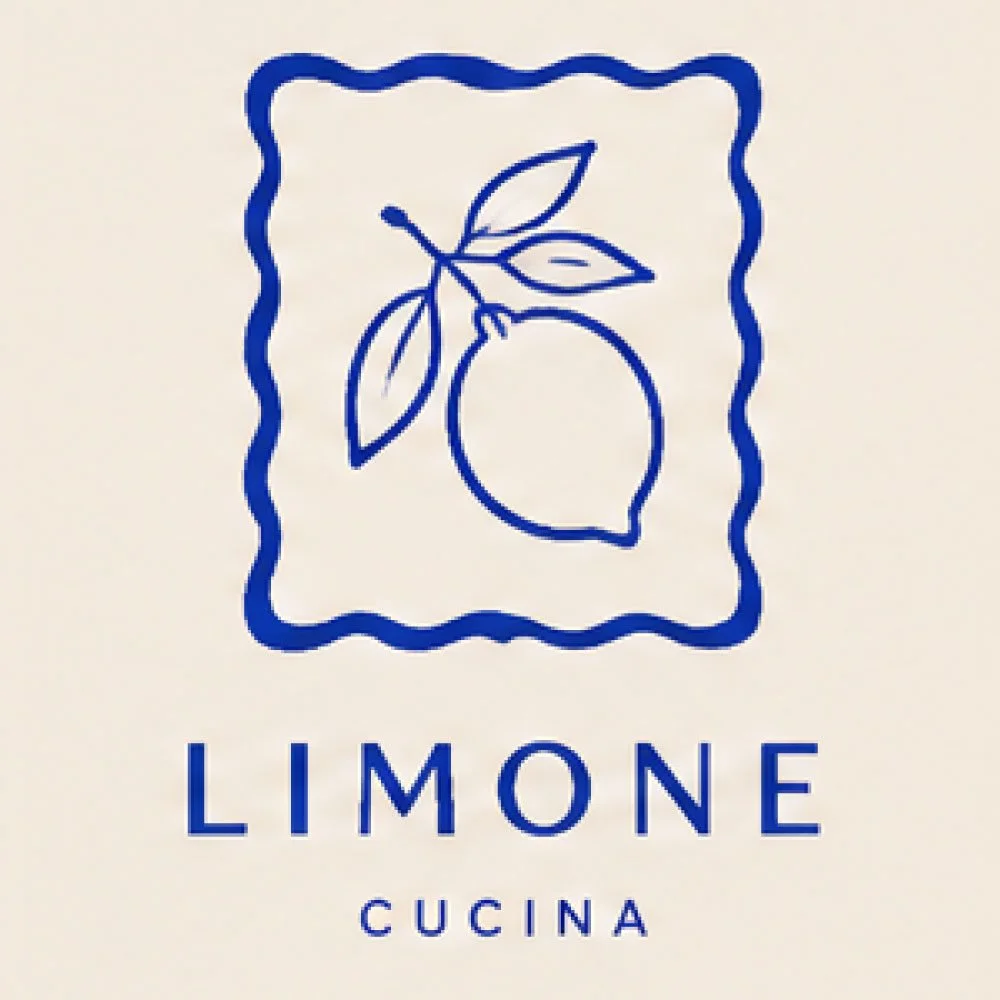 LIMONE Cucina logo featuring a lemon with leaves inside a wavy border.