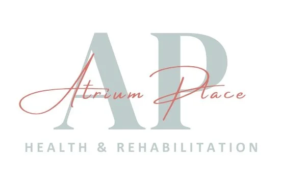 Logo with large initials 'A' and 'P', red script text 'Autumn Place', and gray text 'Health & Rehabilitation'.