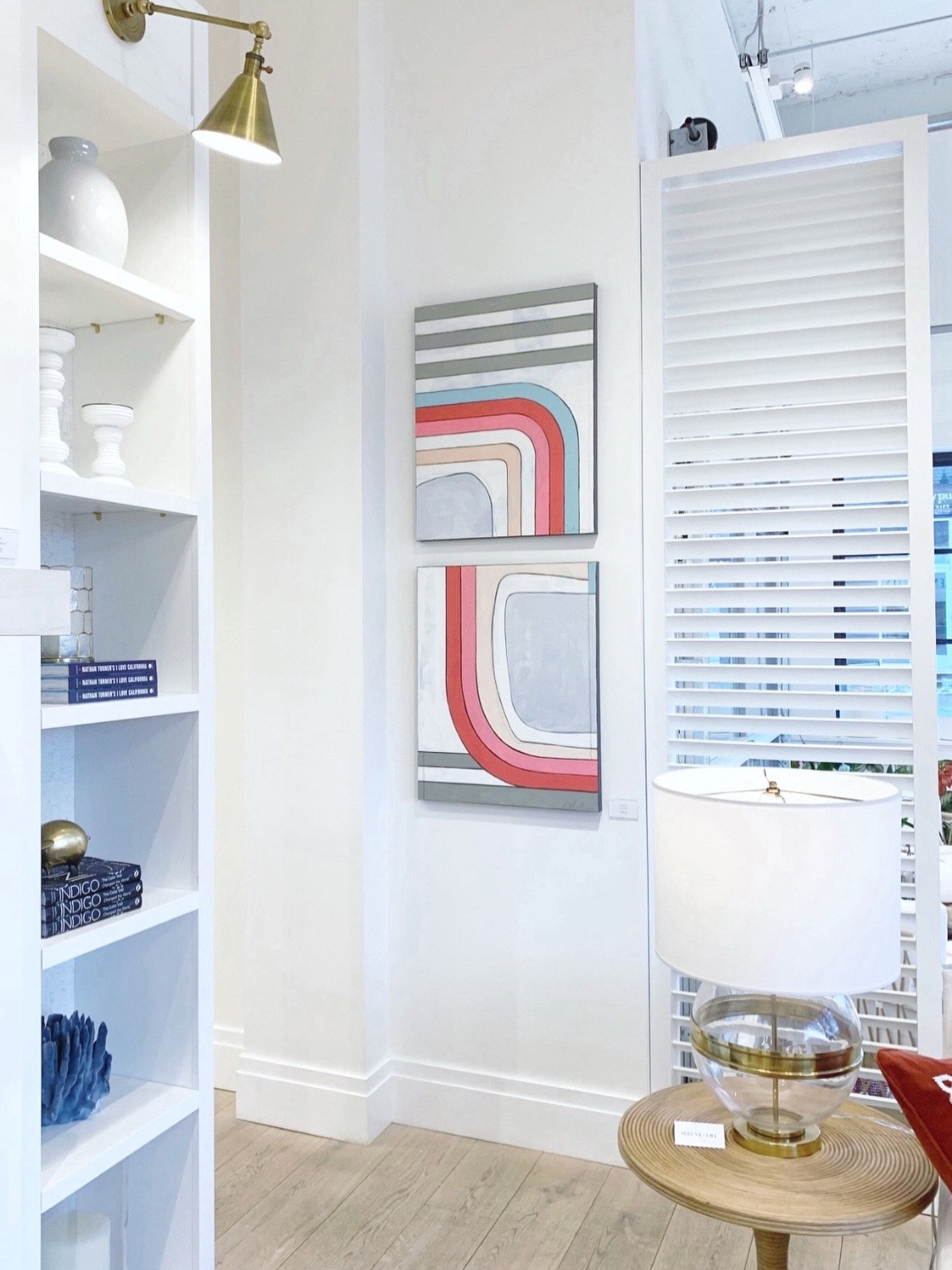 Flashback to &ldquo;This Love No. 1 &amp; 2&rdquo;💕 hanging at @serenaandlily 
This series was Inspired by my daughter and created with neutral colors that calm me and joyful colors that fill me with happiness. 
&ldquo;This Love No. 1&rdquo; availab