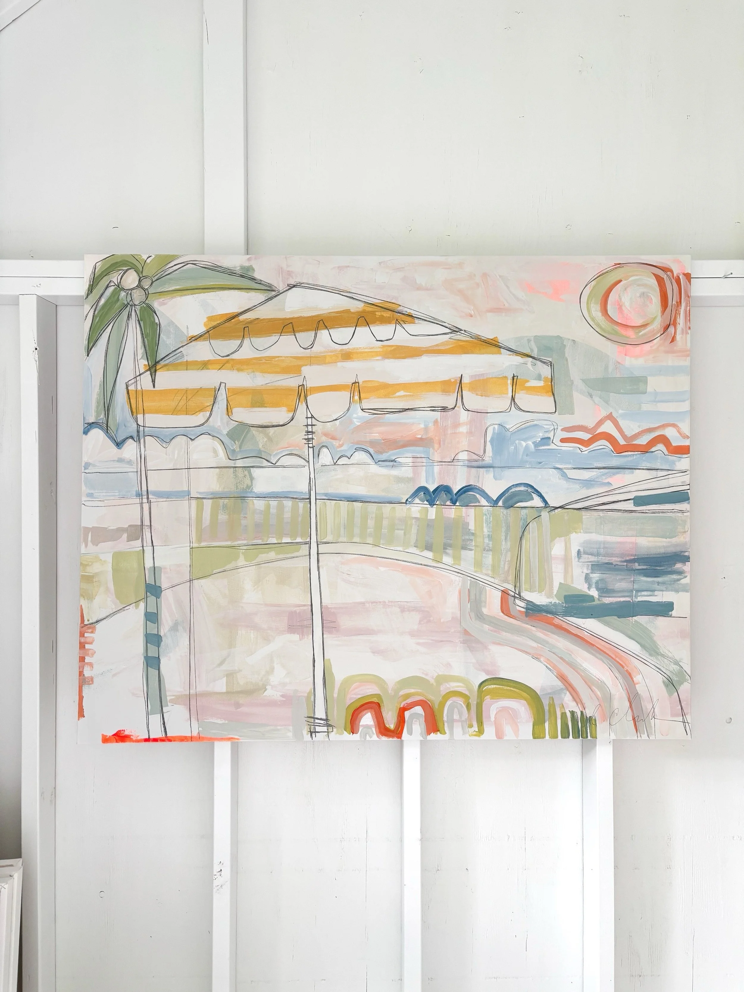 &ldquo;Golden Hour Gossip&rdquo; // 40x50 &hearts; 

#goldenhour #beachhouse #artforinteriors #artistsoninstagram