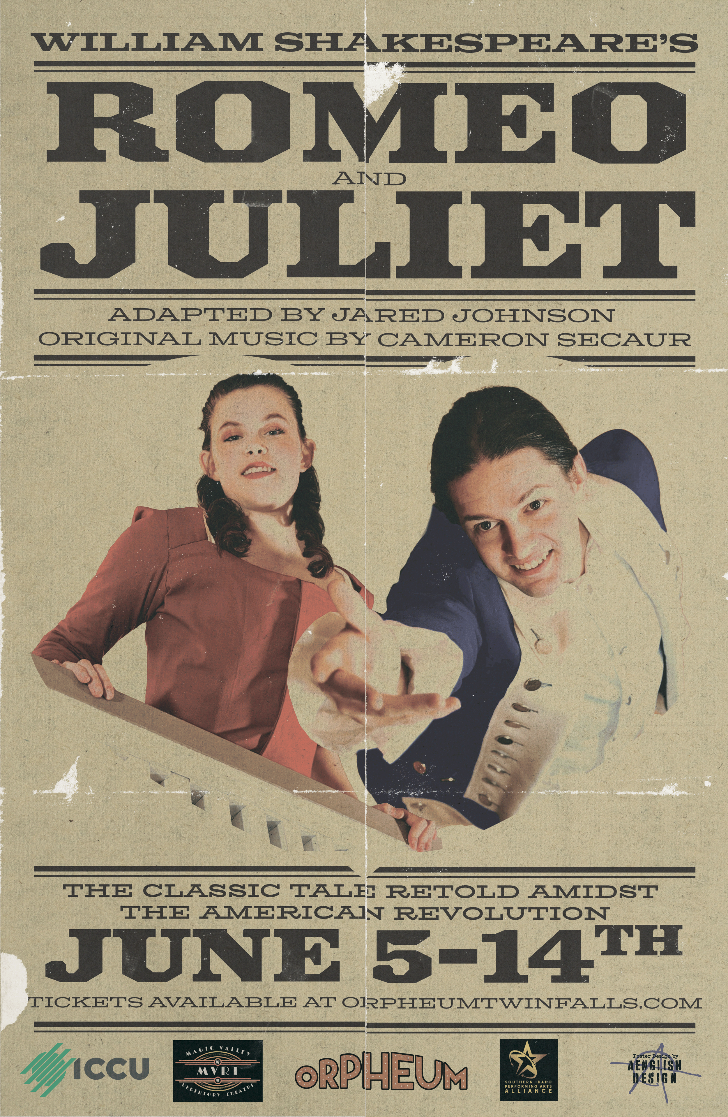 Poster Design for Southern Idaho Performing Arts Alliance and Magic Valley Repertory Theatre's Production of Romeo & Juliet (starring me!)