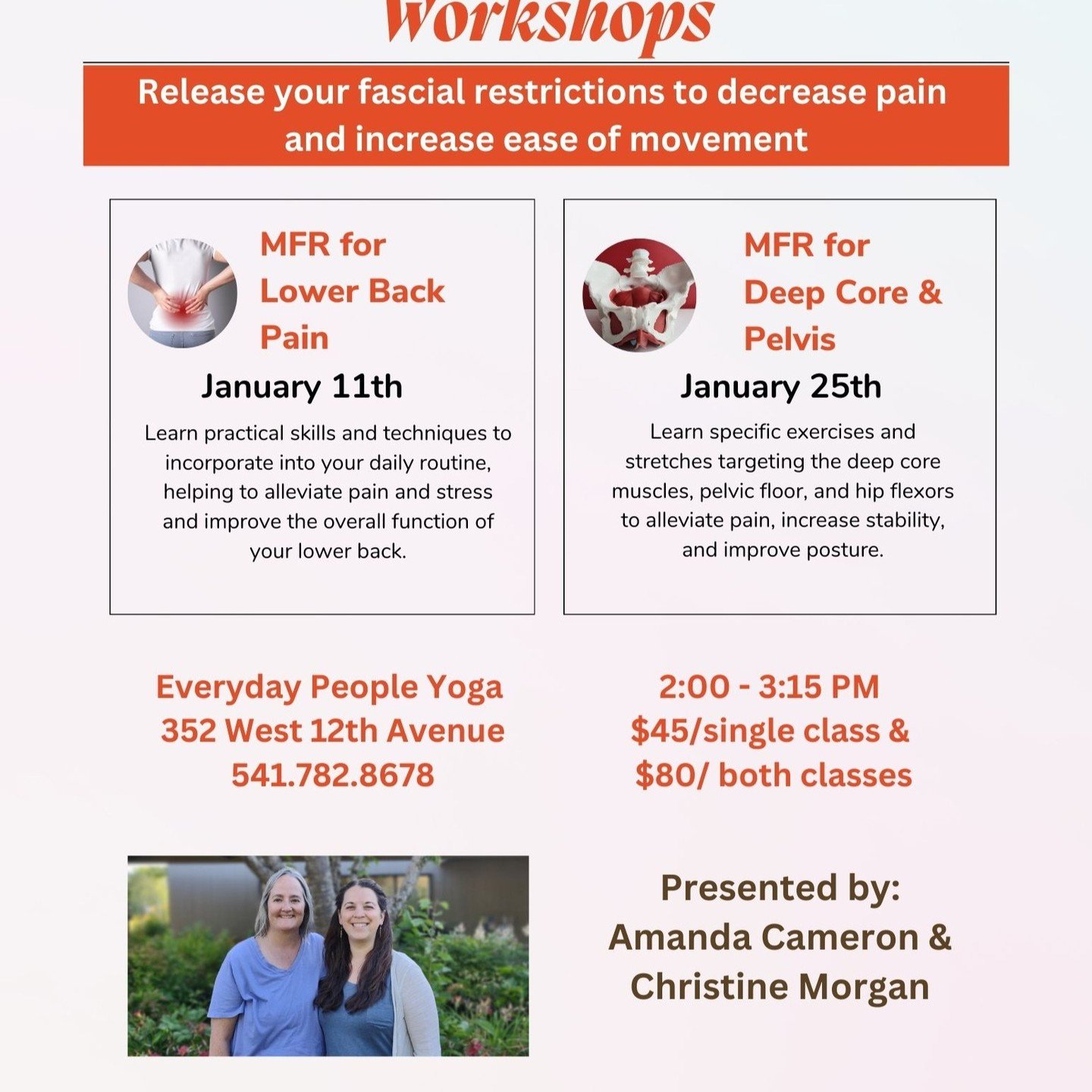 Chris and I will be starting up our Self MFR Workshops again in January. Come learn great techniques to help release restrictions in the body and allow you to move more freely. Sign up through @everydaypeopleyoga website. See you there!