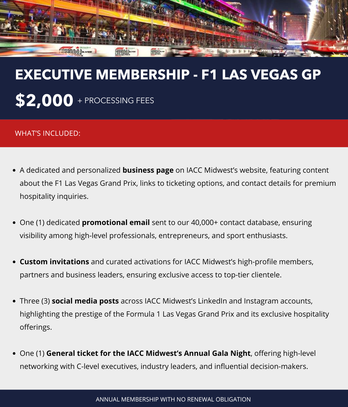 EXECUTIVE MEMBERSHIP - F1 Las Vegas GP