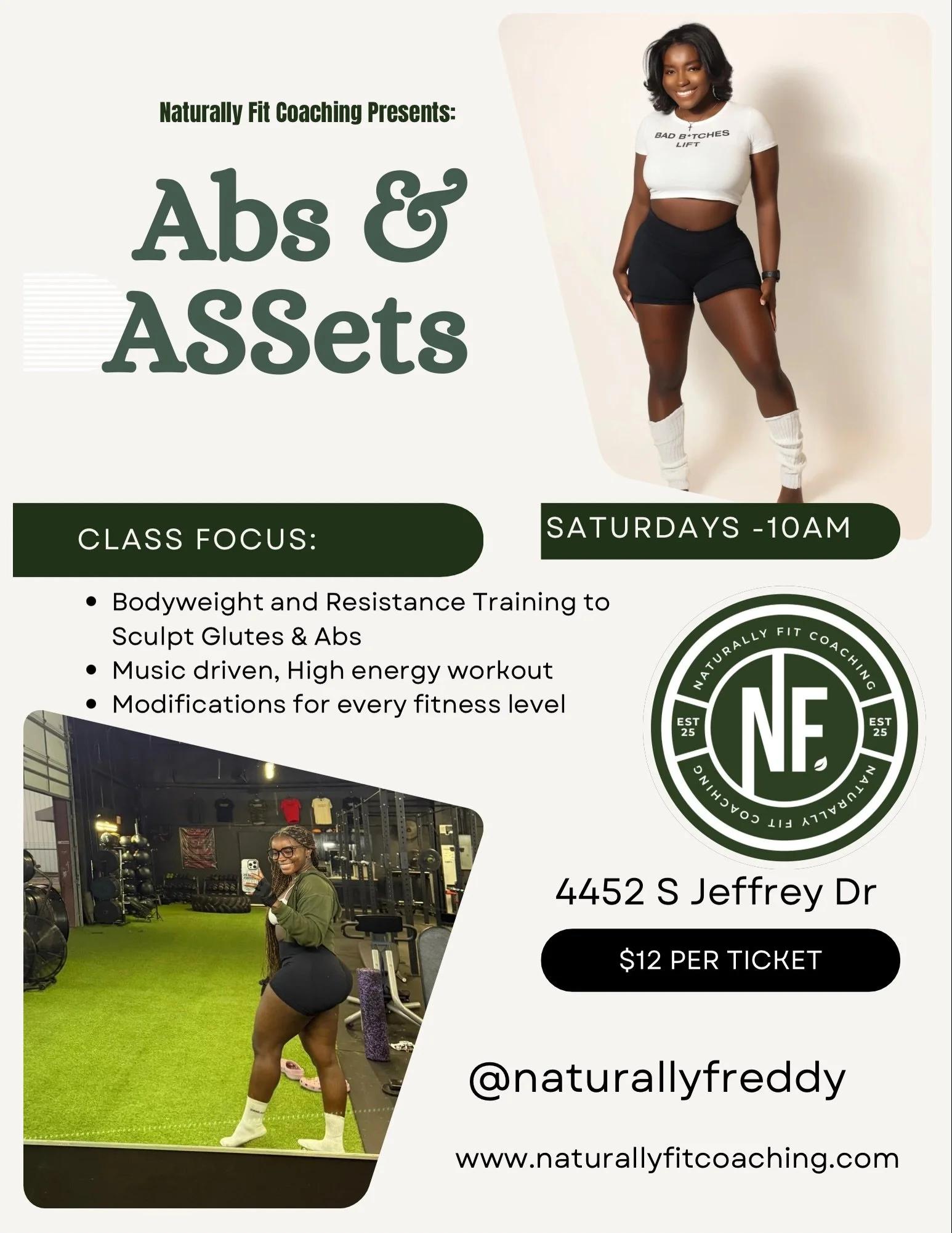 Saturdays at 10AM = Abs &amp; Assets 💰✨

We&rsquo;re building core strength AND investing in your best asset&hellip; YOU.
Snatched waist, stronger body, better energy &mdash; all in one session.

Pull up, stay consistent, and watch the return on you