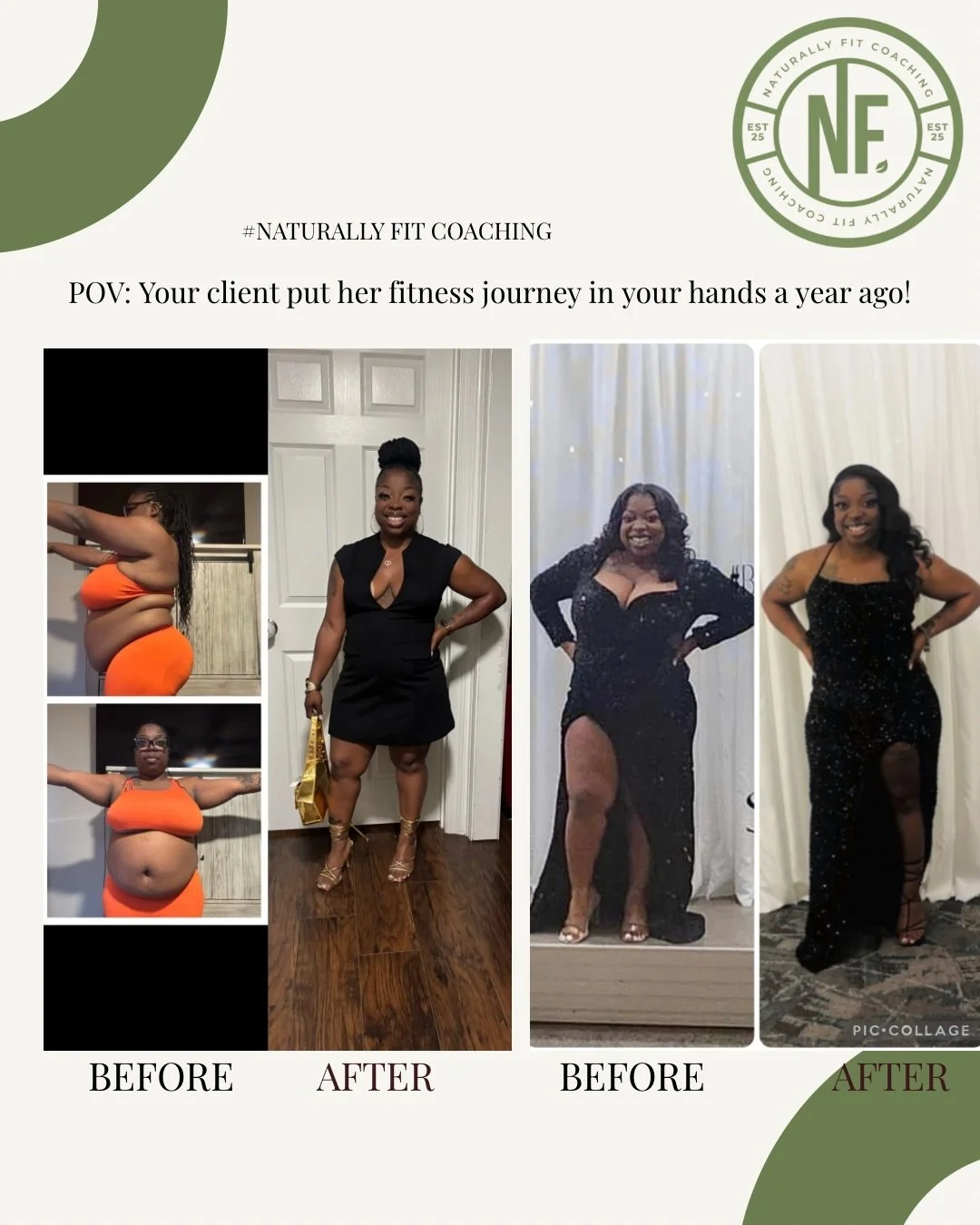 🎉 CLIENT TRANSFORMATION 🎉

One year ago, on her birthday, she made the decision to start her fitness journey with me.

Starting weight: 218 lbs
Current weight: 164 lbs

That&rsquo;s over 50 pounds lost through consistency, showing up on the hard da