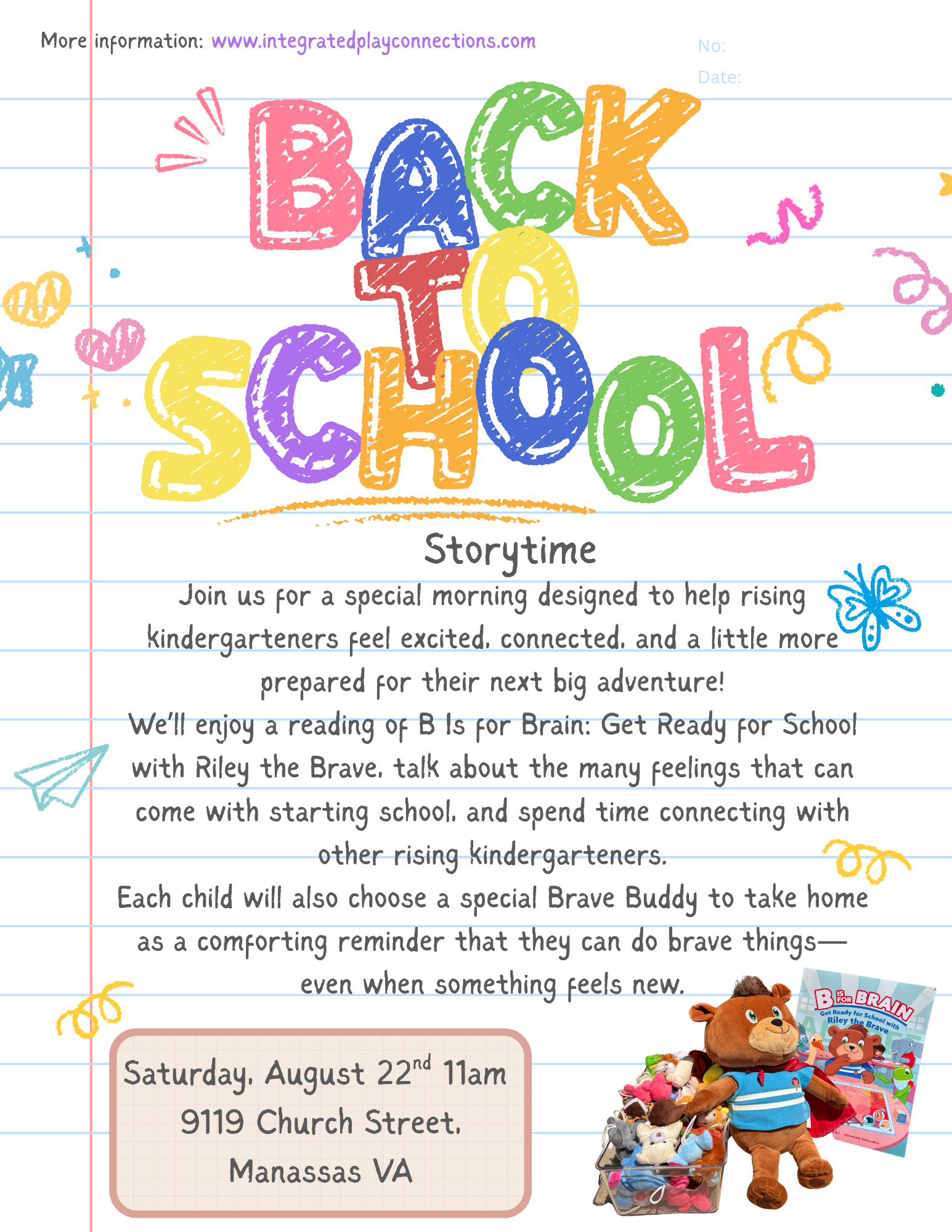 A Back-to-School Story Time & Rising Kindergarten Meetup