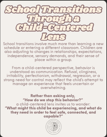 School Transitions Through a Child-Centered Lens