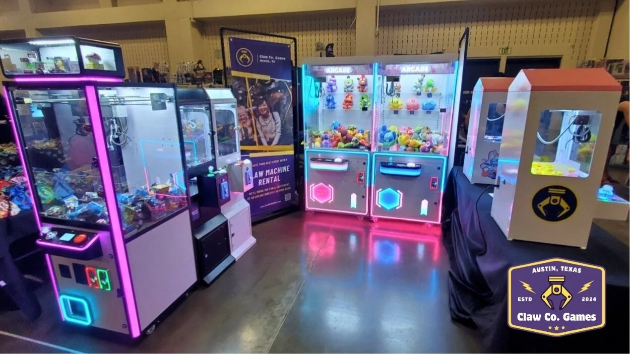The Claw Co. Games mini arcade at the 2025 Classic Game Fest. in Austin, TX