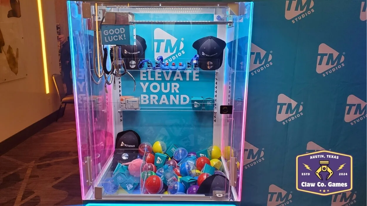 As the lead sponsor at the 2025 Morning Show Bootcamp in Austin, TM Studios made their booth standout with a custom wrapped claw machine with prizes attendees couldn't resist.