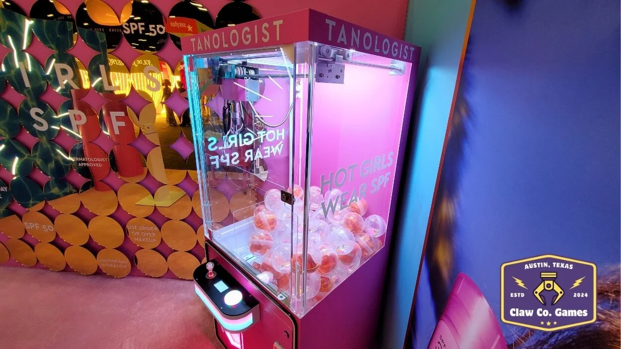 Every claw machine we offer can be customized to match your style or brand. For the 2025 Ulta Beauty World, we helped Tanologist transform a claw machine into a must-stop spot!