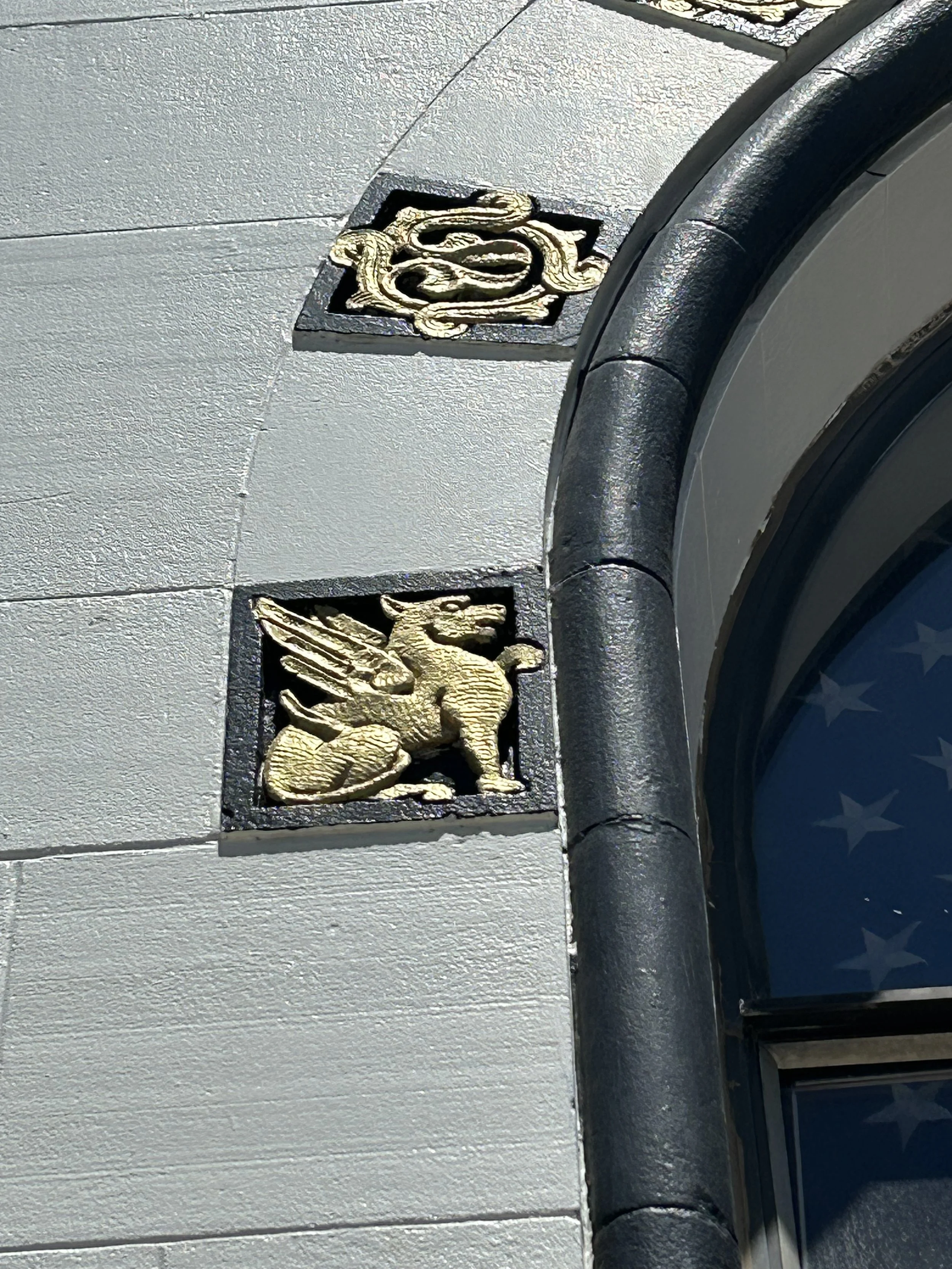 The Henderson Bank Building exterior detailing.