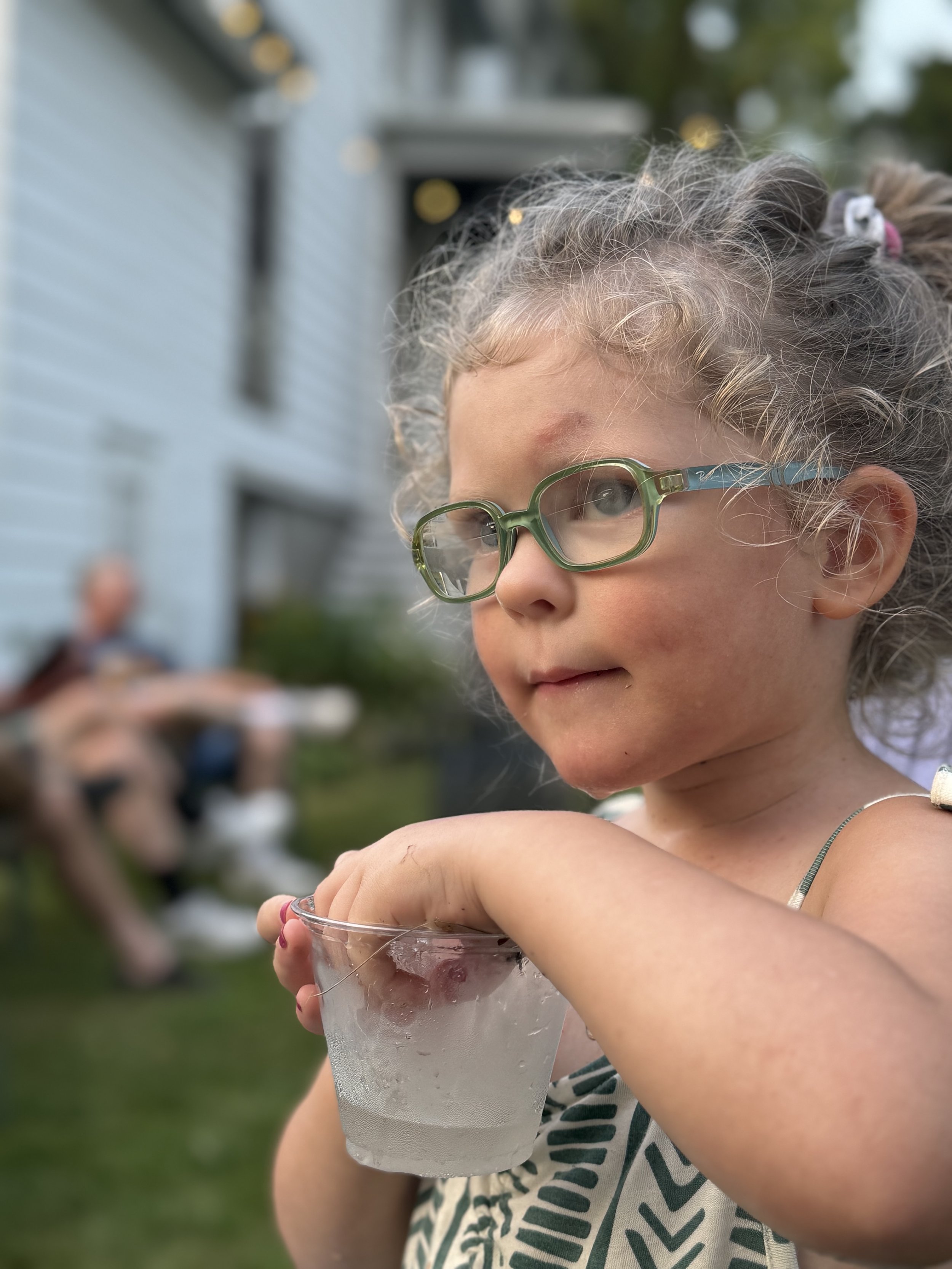 The girl loves ice