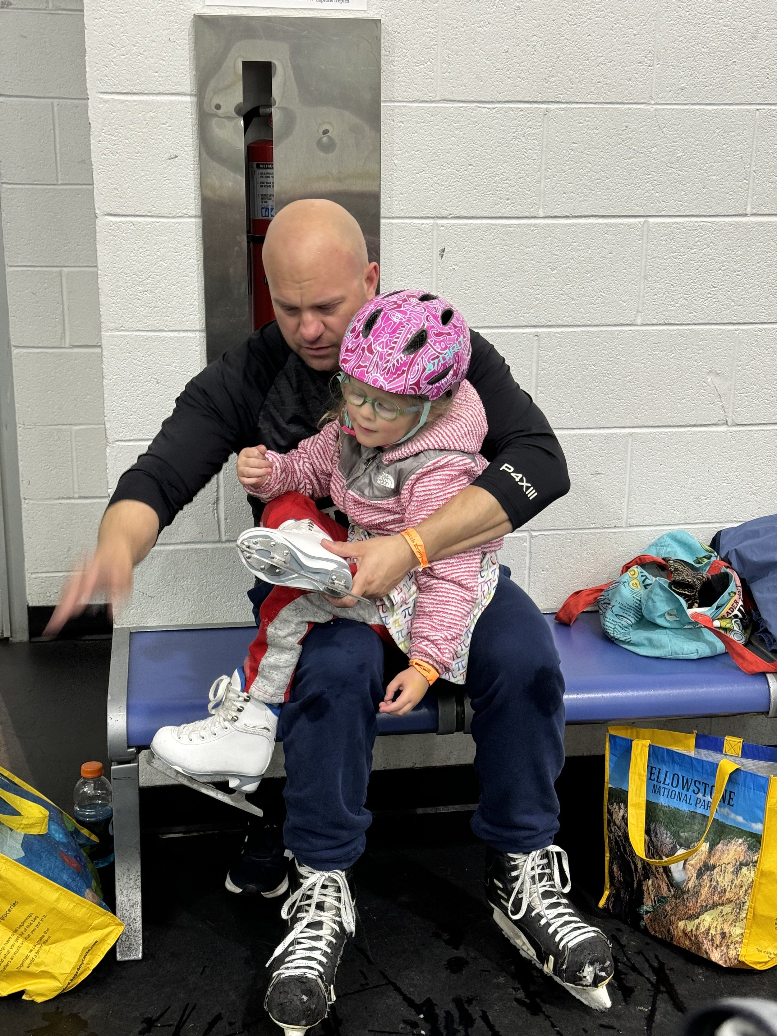 Daddy getting her ready for Round 2!