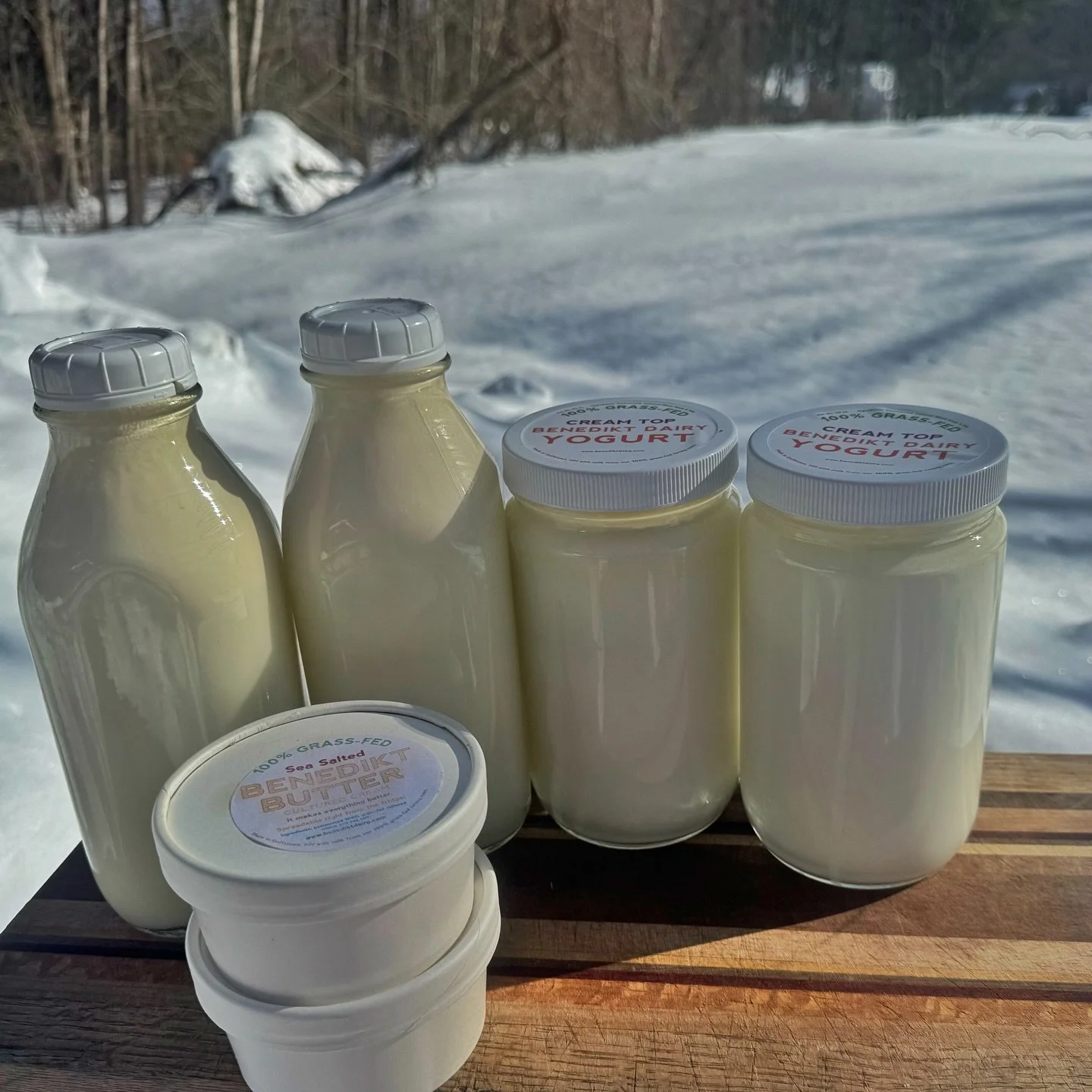 We now have Benedict dairy!!
Milk, yogurt, and butter🧈🥛

Come by the farm store:
135 Temple Road, Wilton NH
On:
10am-5pm, Thursday and Saturday