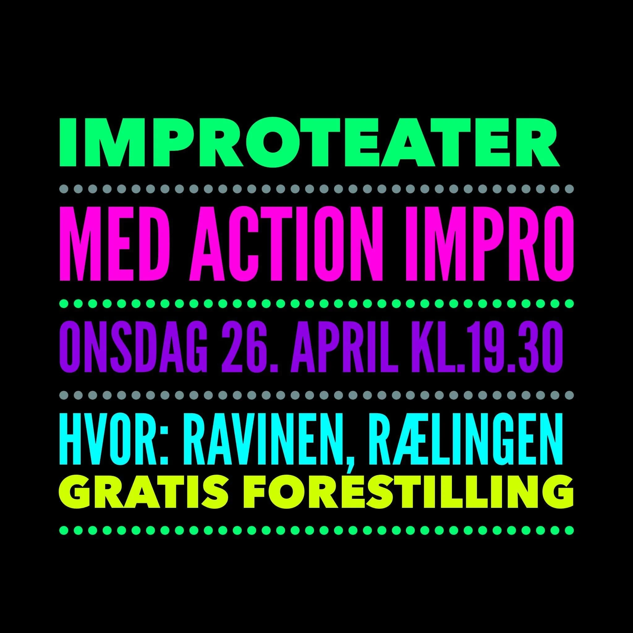 Kom &aring; le med eller av oss #jegloveratviharlitthumorp&aring;lager

I R&aelig;lingen er medarrang&oslash;r her p&aring; facebook

F&oslash;lg Action Teater for mer morro!

I g&aring;r hadde vi forresten f&oslash;rste &oslash;ving for &aring;rets 