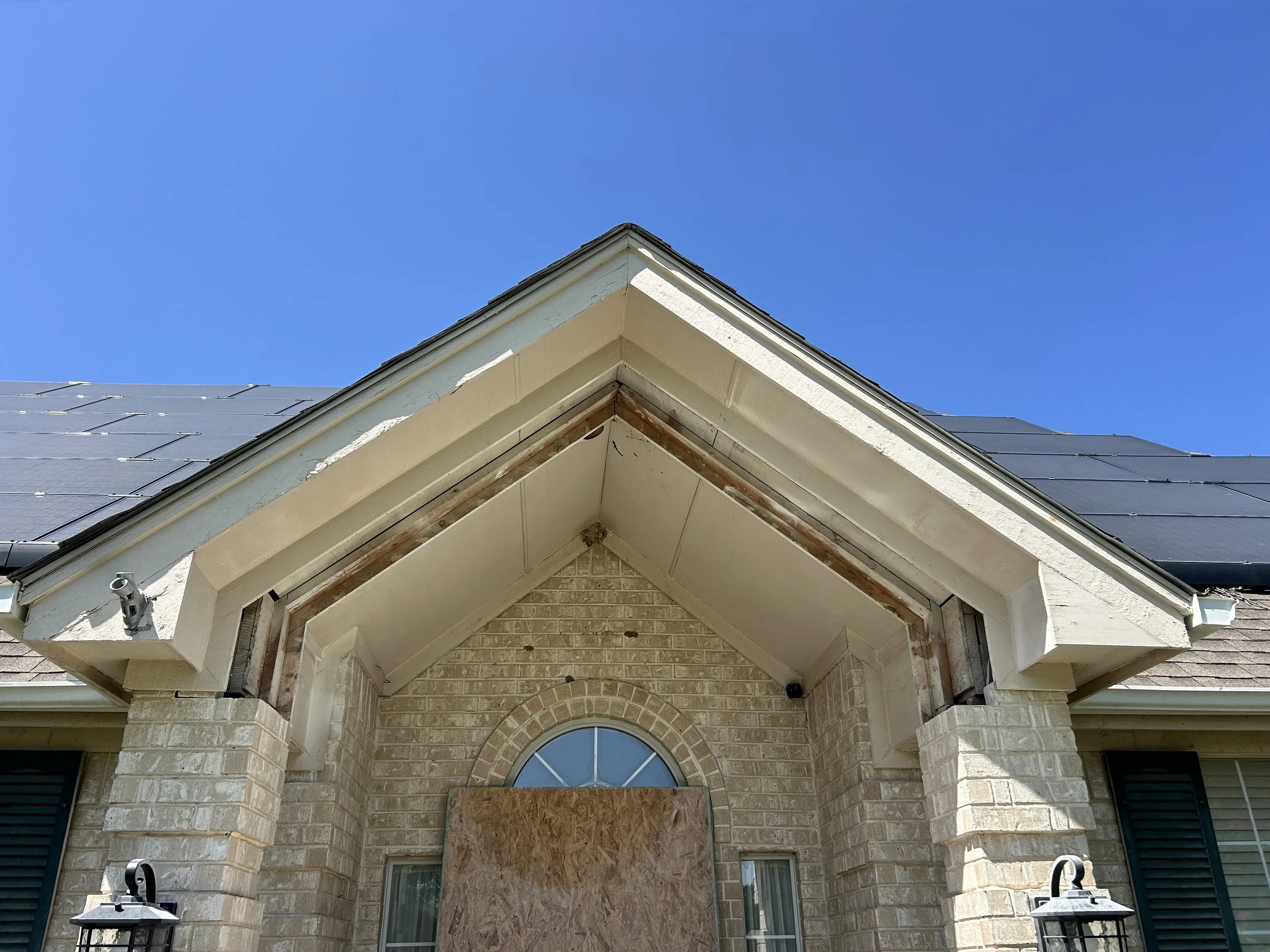 Existing brick archway removed in preparation for a complete structural rebuild. Careful demolition allows the underlying structural issues to be addressed before installing a custom-engineered steel support and reconstructing the masonry.