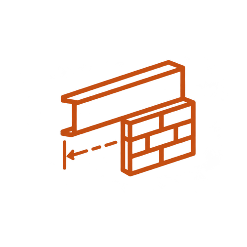Undersized or poorly supported steel lintel