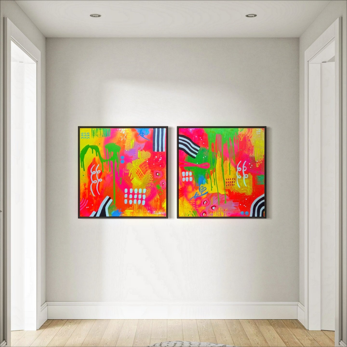 &ldquo;Sister Friends&rdquo; 👯&zwj;♀️💚🧡

A very special diptych commission for my beautiful friend Becky, created to mirror her vibrancy and the friendship that&rsquo;s coloured half my life.

It honestly blows my mind every time someone invites a