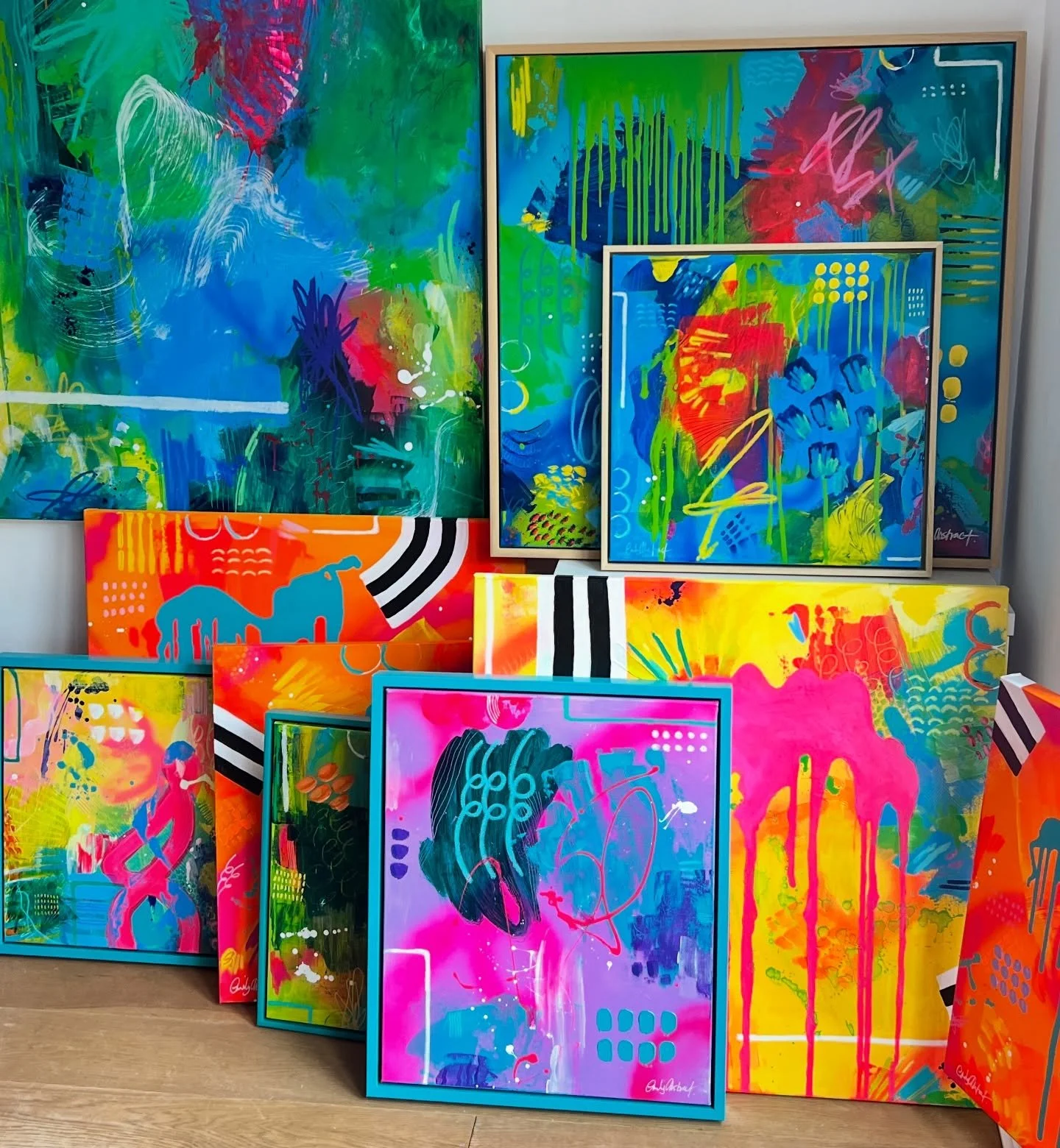 A wee snippet of some of the dopamine works coming with me to @theotherartfair in a couple of weeks! 

I&rsquo;ll be at stand 159 (very happily within sight of my wine buddy @bookery.co.uk) - come and say hi! Use code 20EMILY for 20% off tickets, hea