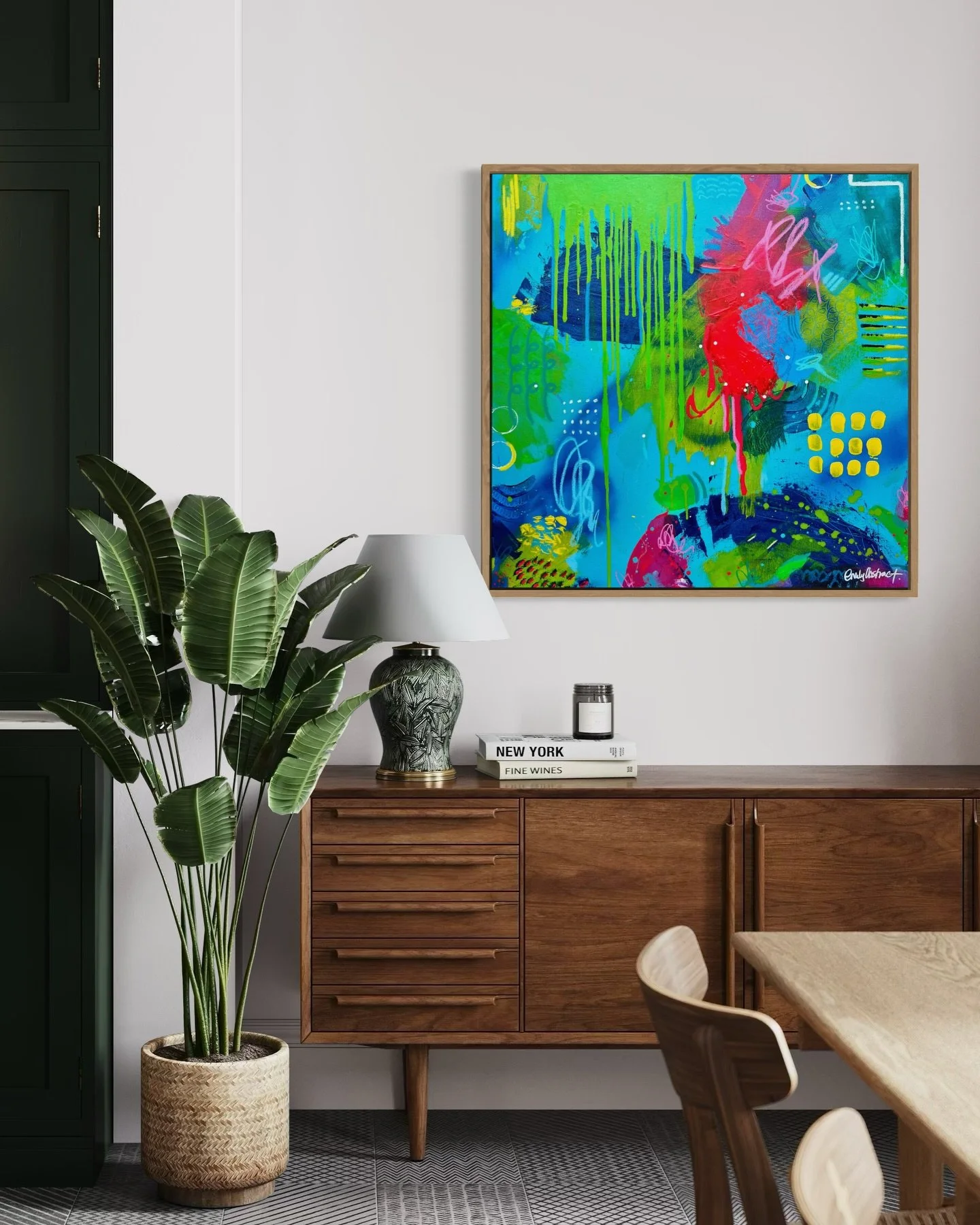 Colour that changes the mood of a room&hellip; and maybe your brain chemistry a little too. 🎨⚡

Here&rsquo;s a little reminder that art doesn&rsquo;t have to whisper politely from the wall. Sometimes it&rsquo;s allowed to shout.

This piece was crea