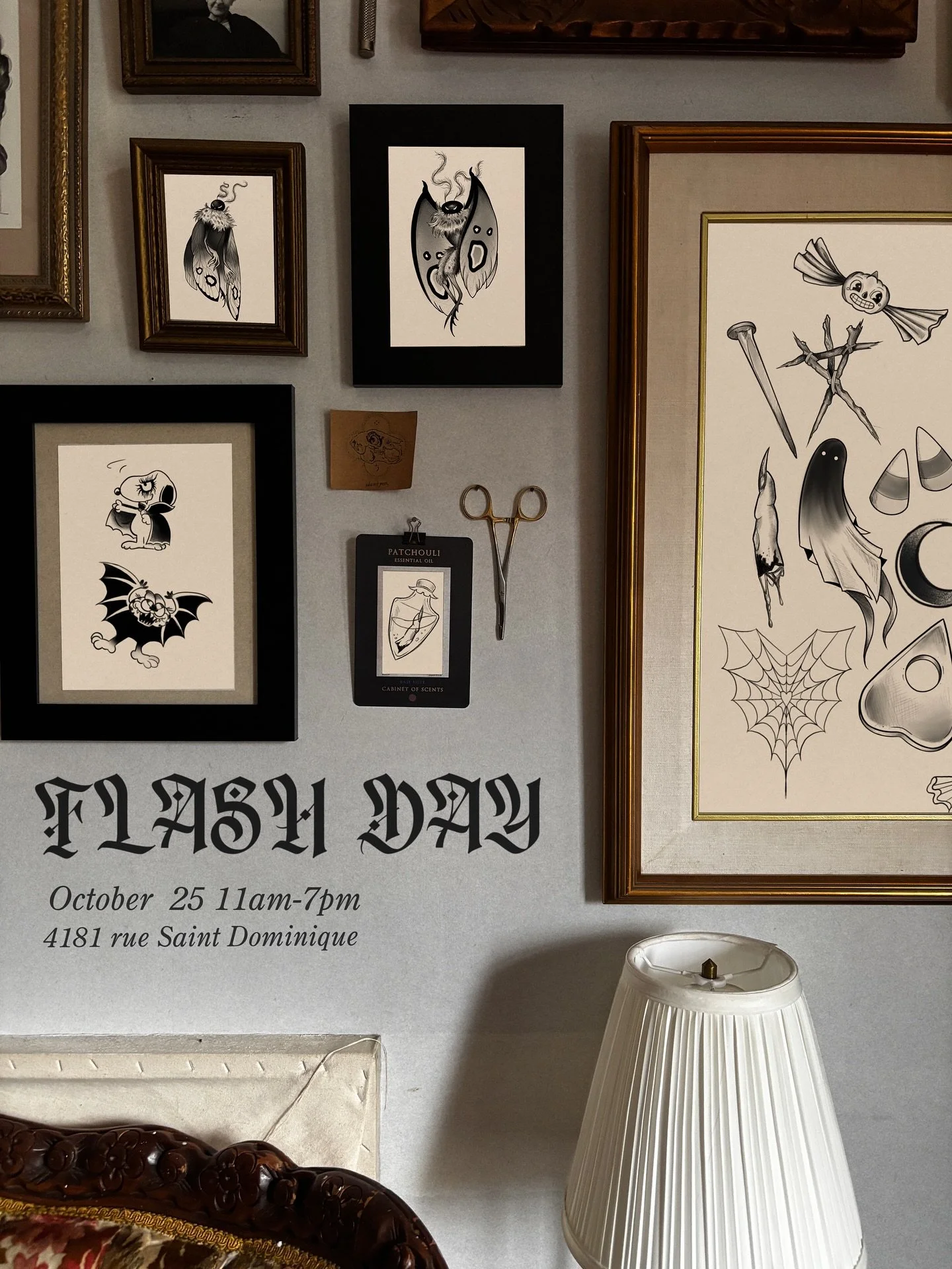 🕸️ Halloween Flash Day🕸️ 

Come join me at @mothanddaggertattoos this Saturday at 11AM for our Halloween flash day! Flash starting at 80$, depending on size and placement and there&rsquo;s a great deal! 

If you get any of my flash from 150$ and up