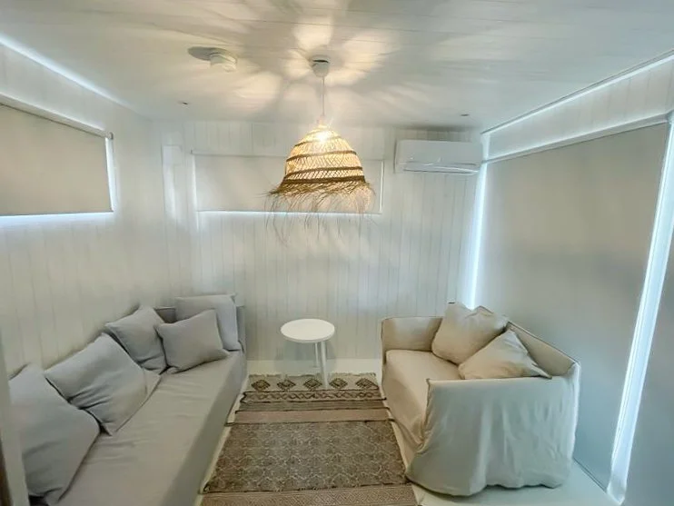 Quite Living Room With Premium Single Bed and Blackout Curtains