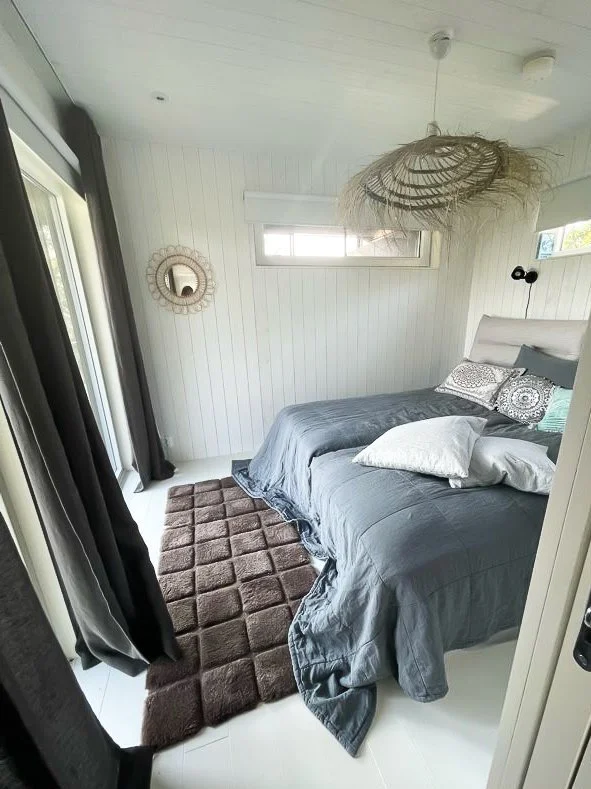 Master Bedroom with Two Premium DUX Twins Combined As King Bed