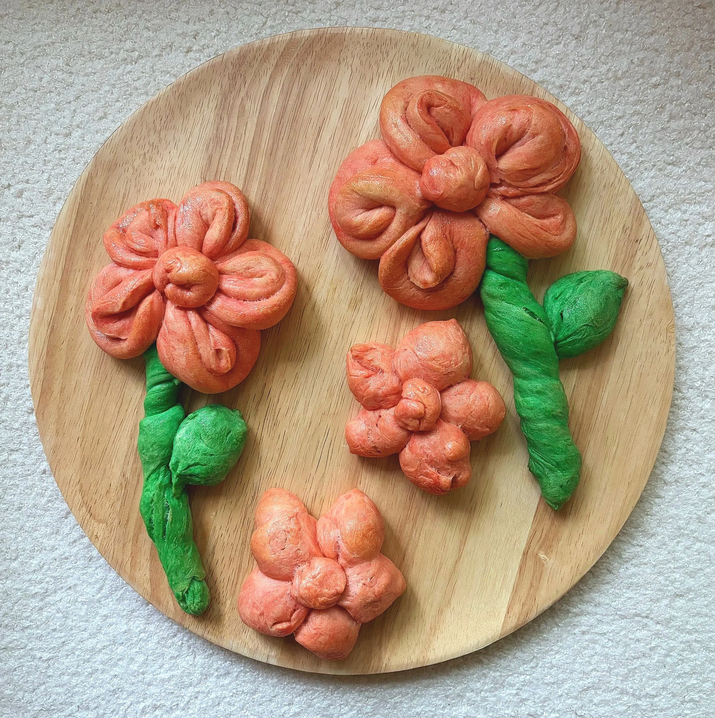 Vegan Sweet Bread Flowers