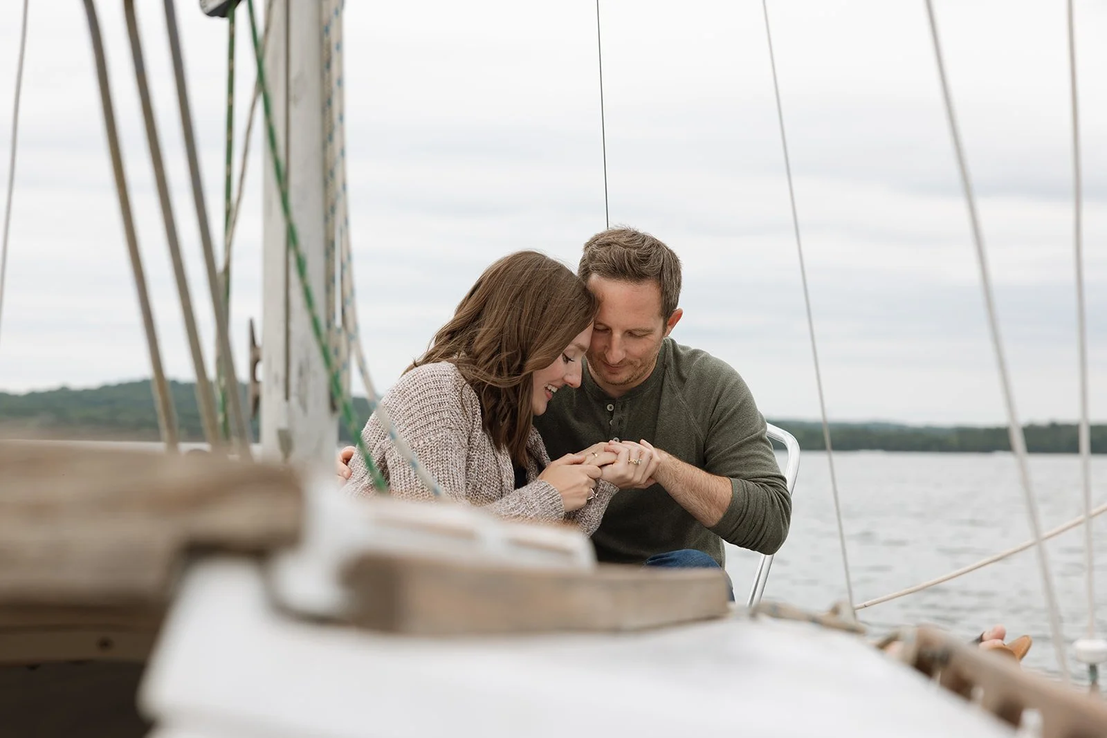 Couple prays together while sailing in Nashville.