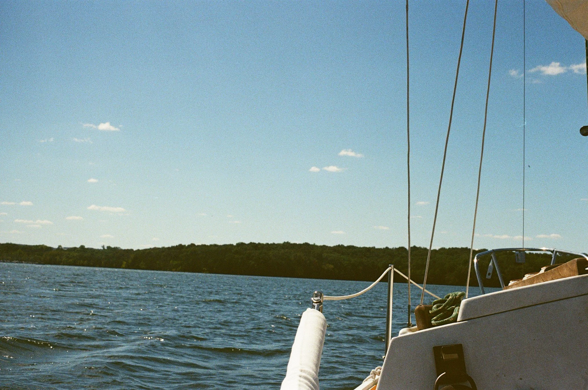 Photo of Whippoorwill's sailboat deck.