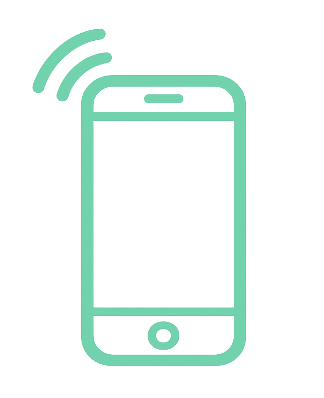 Outline of a smartphone with Wi-Fi signal icon above it on a gradient background.