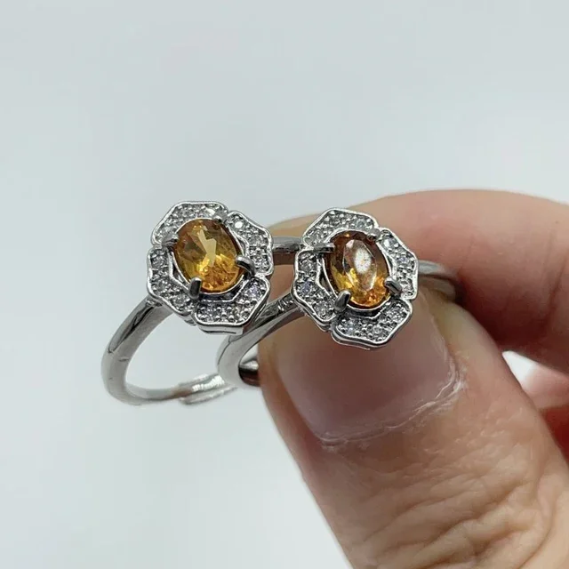 Faceted Cut Ring Citrine