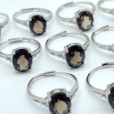 Faceted Cut Ring Smoky Quartz
