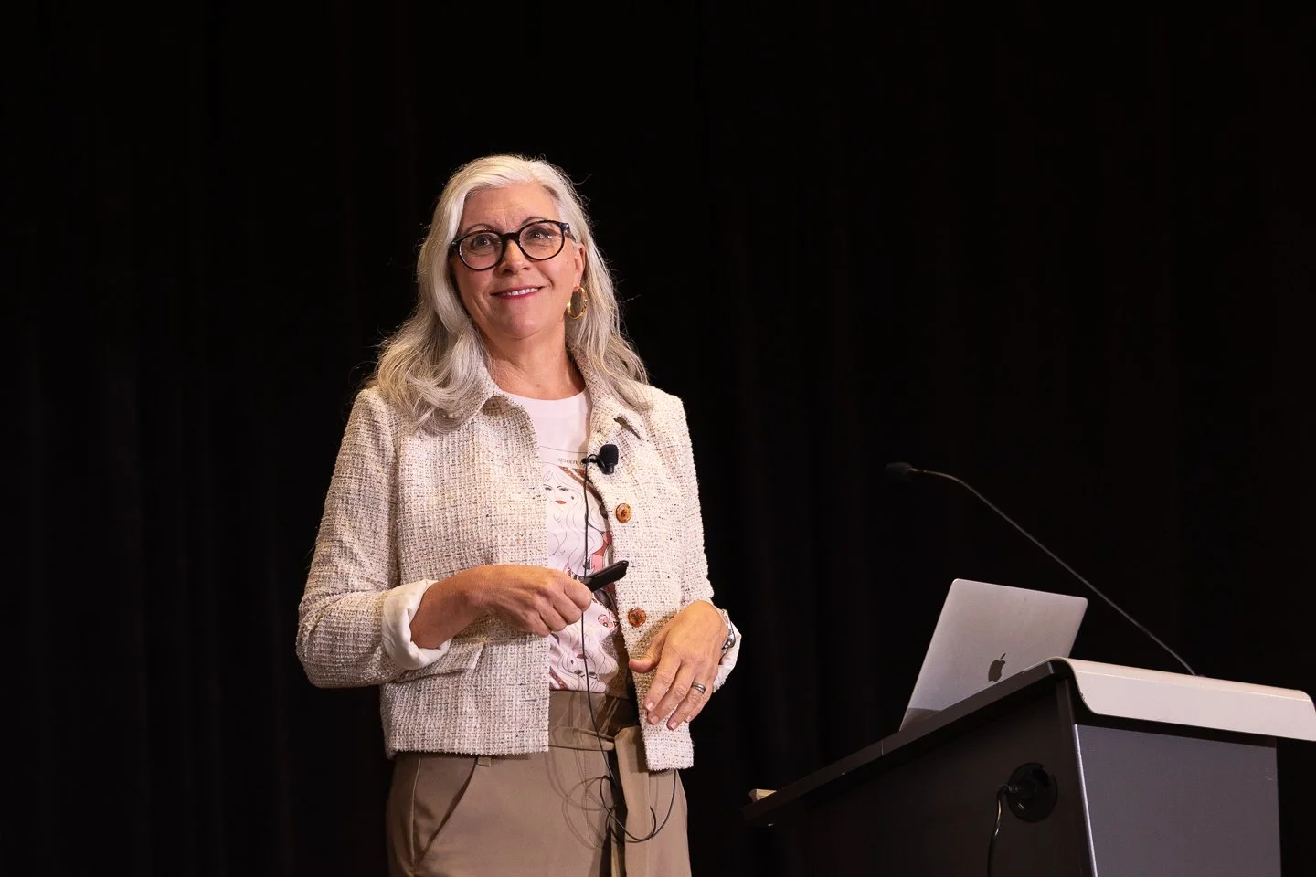 Melanie Booth delivering the keynote address at Suitable Conference