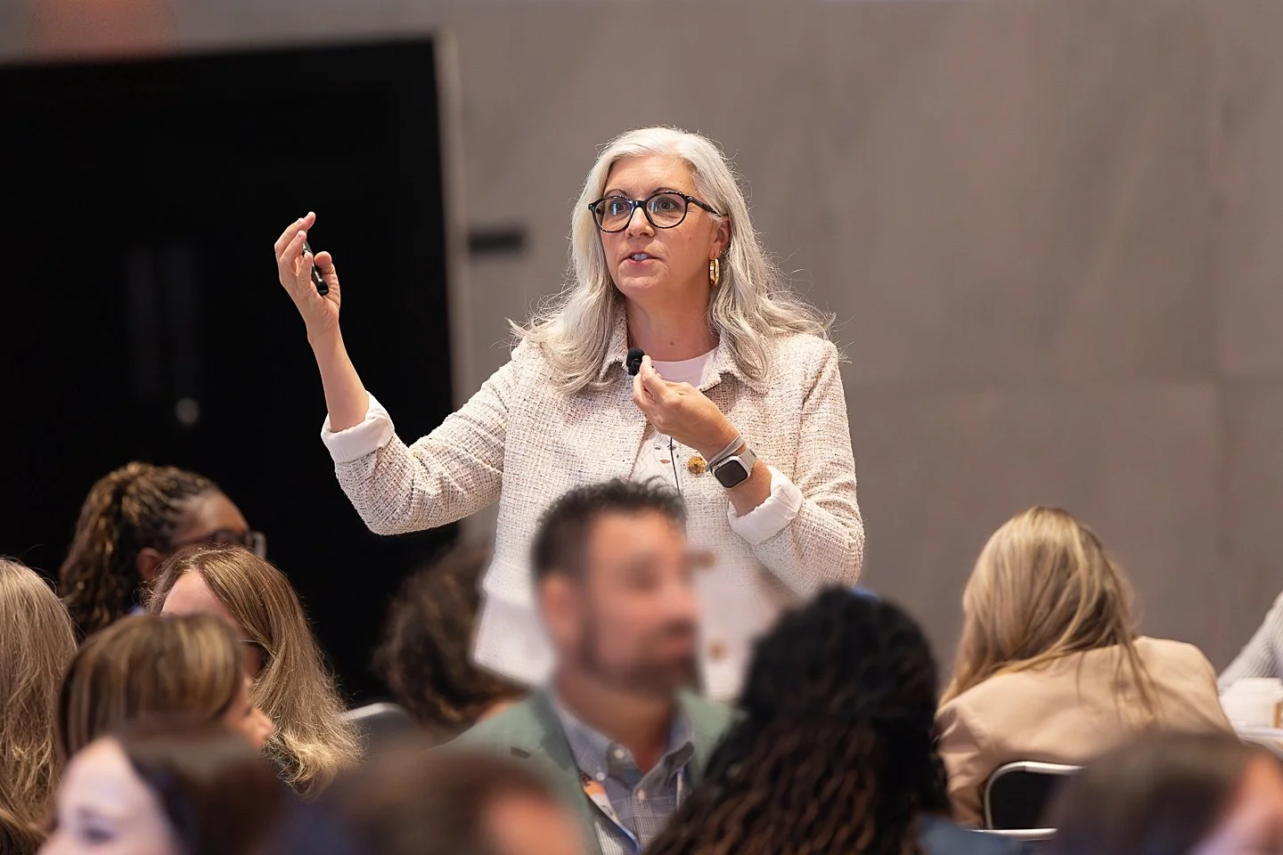 Melanie Booth delivering the keynote address at Suitable conference