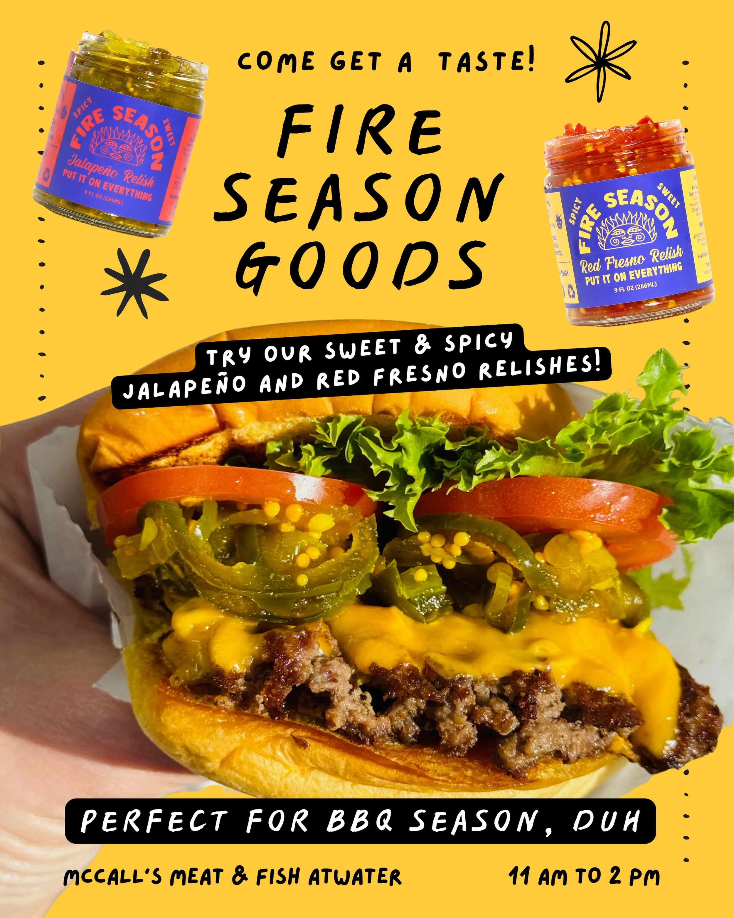 We are headed to @mccallsmeatandfish on 5/17 to help get you stocked for bbq season! ❤️&zwj;🔥 We&rsquo;ll be at Atwater from 11am-2pm. Come say hi! 

McCall&rsquo;s was ✨the first✨ store to stock @fire_season_goods and so they&rsquo;re forever in ou