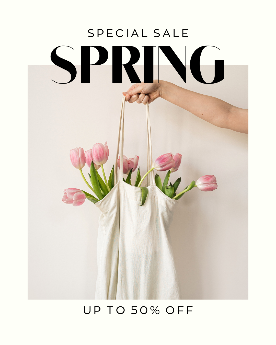 Black and White Classic Elegant Spring Sale and Discount Instagram Post.png