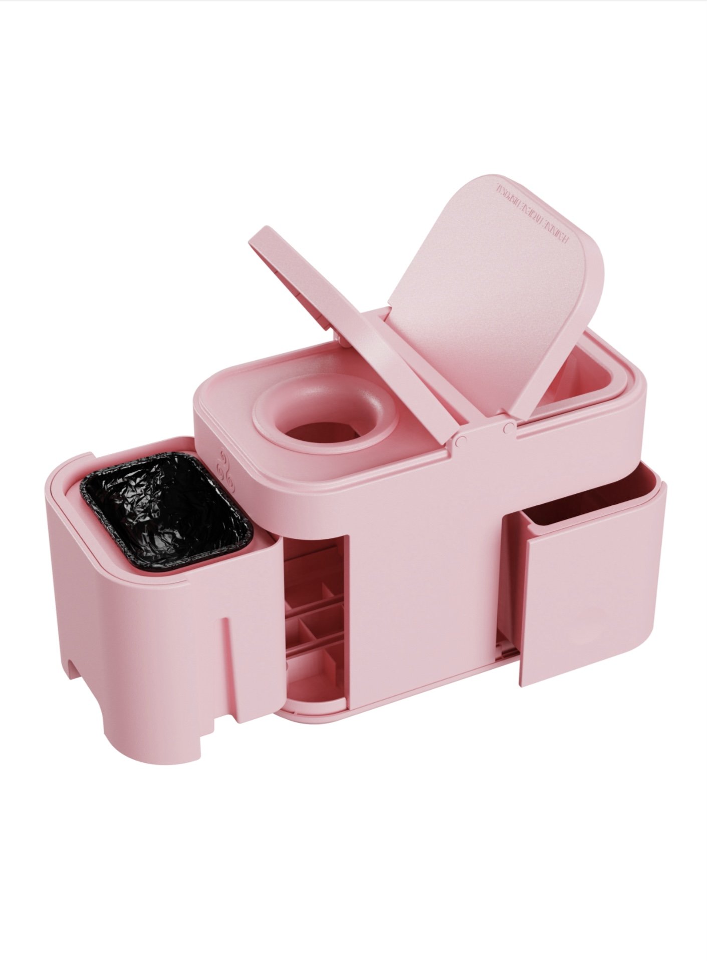 Hygiene trash bin and storage unit all in one