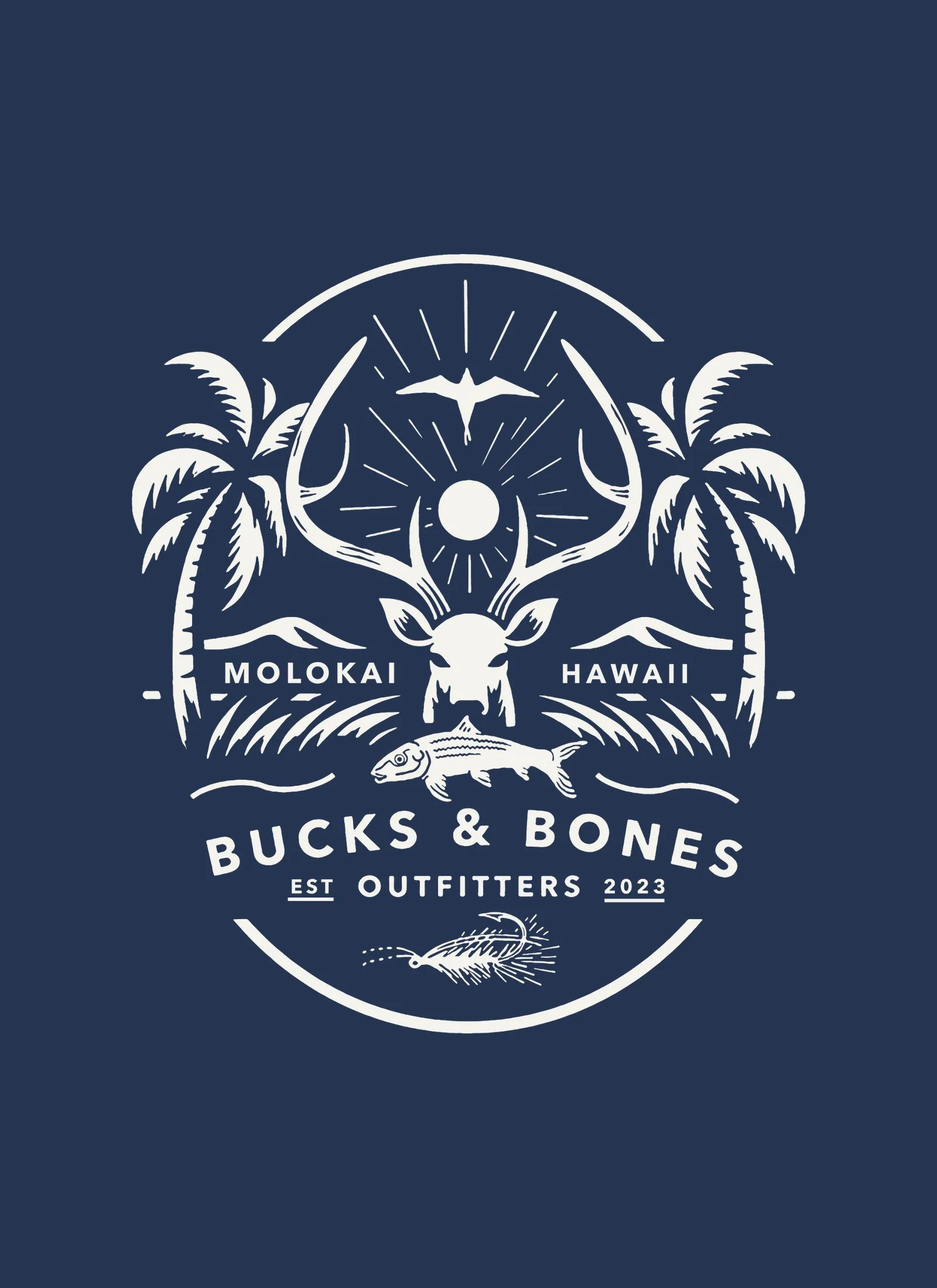 Bucks & Bones Outfitters logo, Molokai, Hawaii
