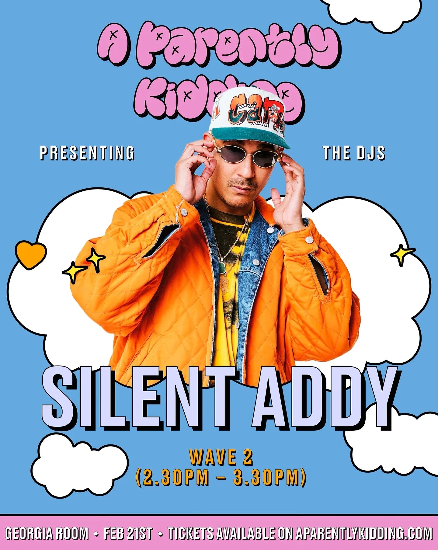 Come to WAVE 2 (1:30 to 3:30) and see @silentaddy, DJ, Dad and 1/2 of the producer duo that made &ldquo;Shake It To The Max&rdquo;! TICKET LINK IN BIO!