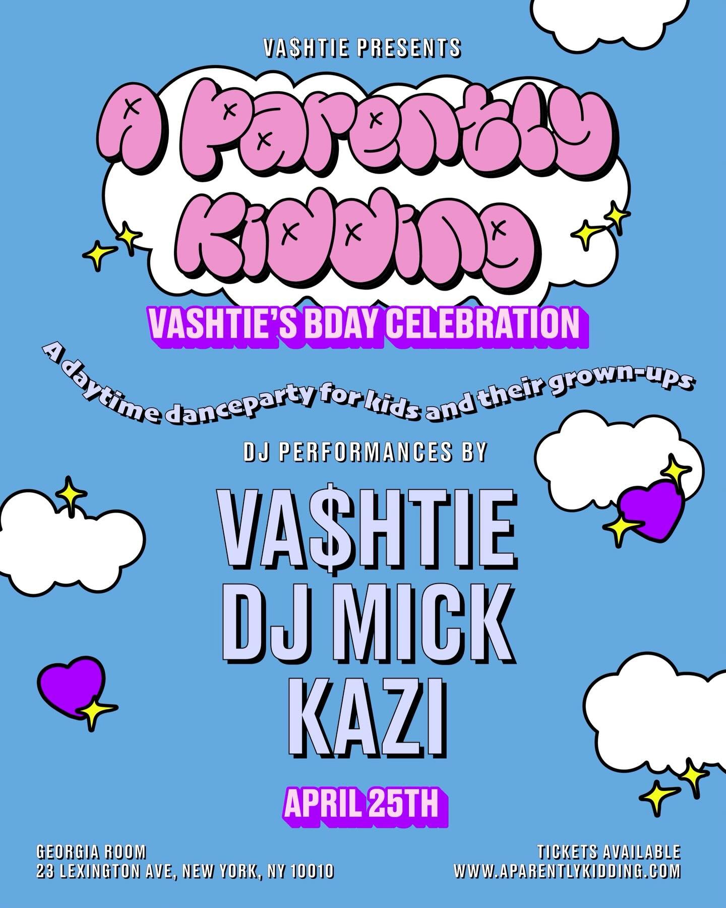 April 25th! Get your tickets!!! 🔗LINK IN BIO

LOCATION:
@georgiaroomnyc 
23 Lexington Ave, 2nd Floor

SELECT YOUR WAVE&hellip;

WAVE 1: 11am - 1pm
11am @vashtie 
12pm @mick

WAVE 2: 1:30pm to 3:30pm
1:30pm @vashtie 
2:30pm @kazi