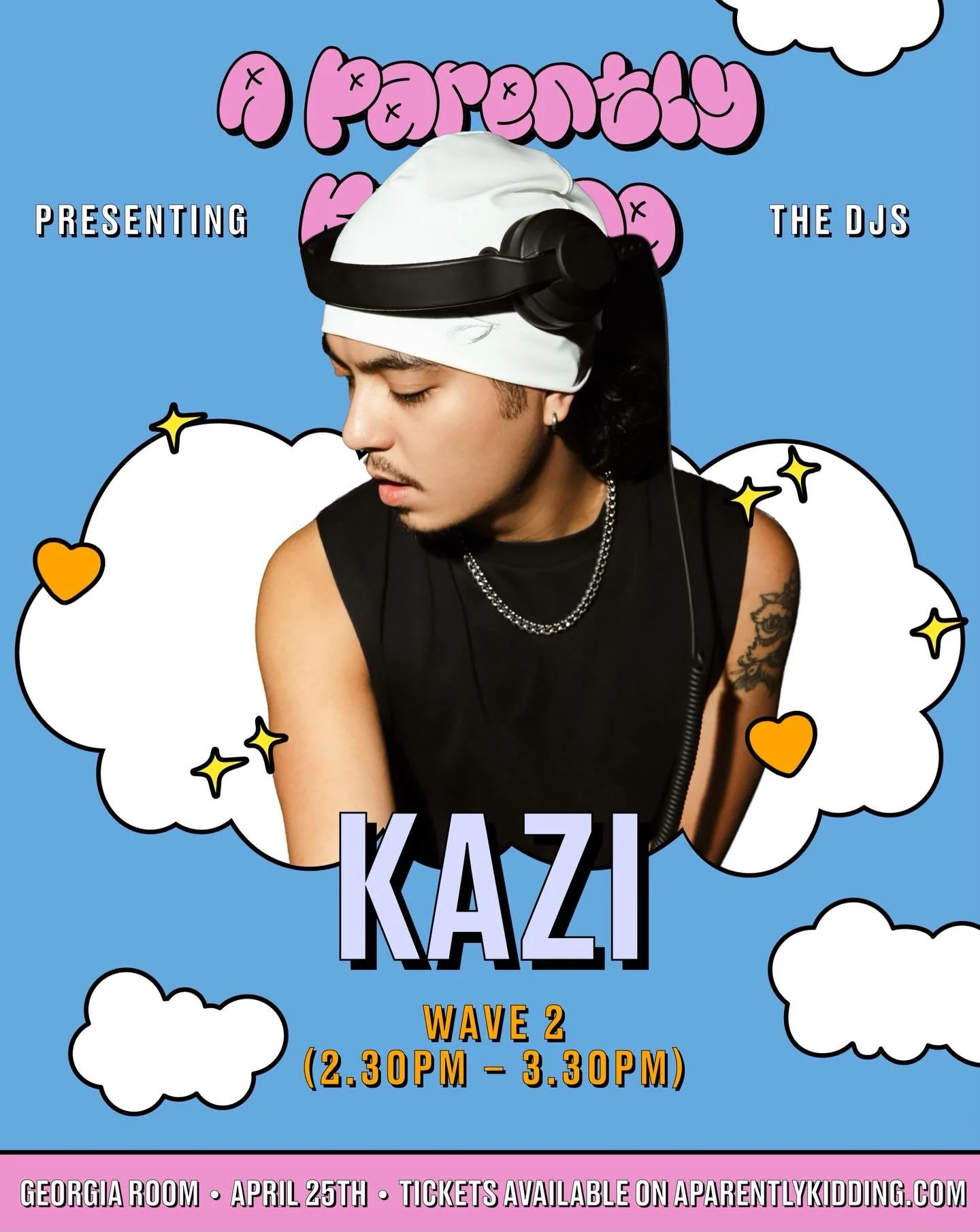 Catch internationally known @kazi DJ&rsquo;ing our second wave! TICKET LINK IN BIO