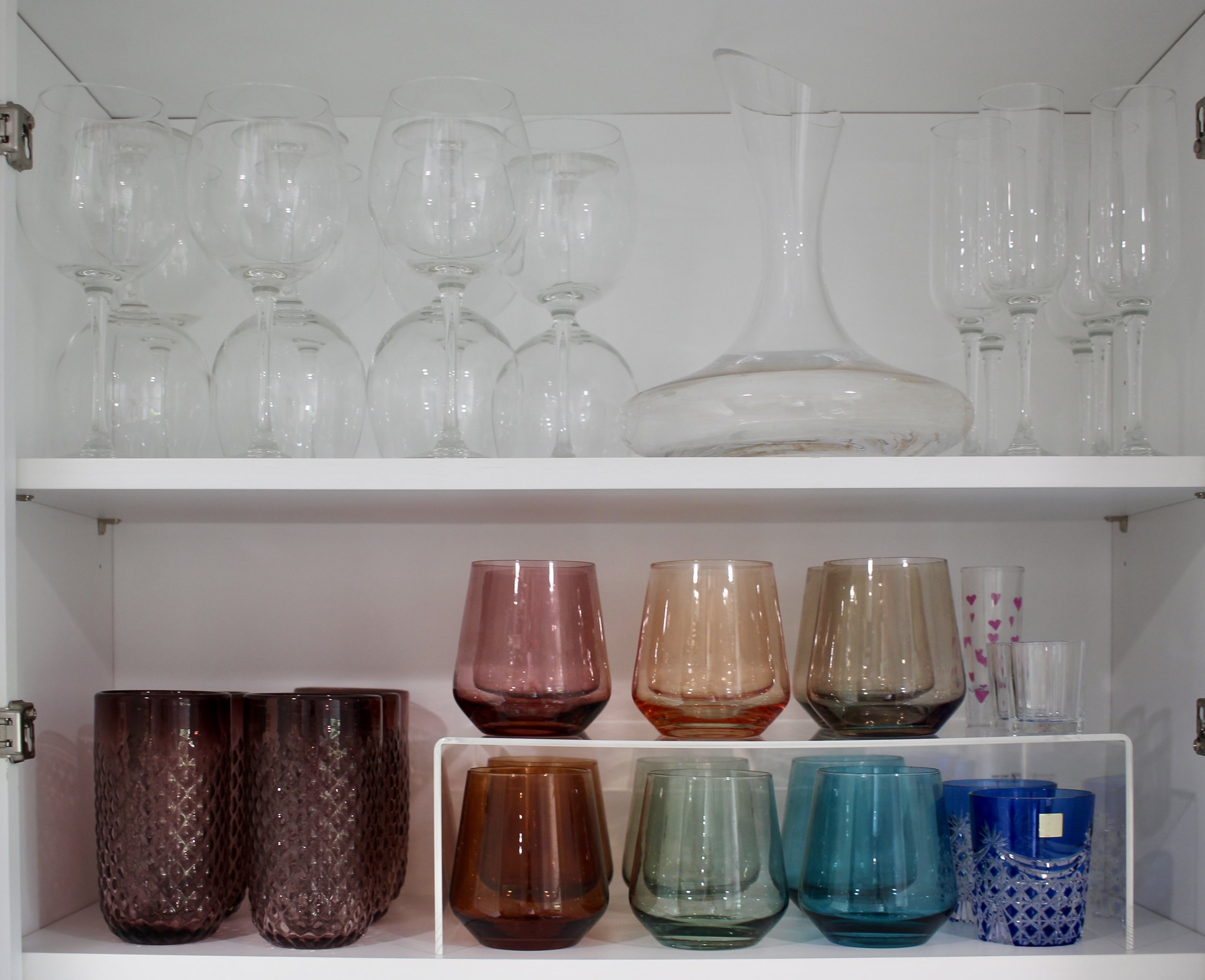 organized wine glasses