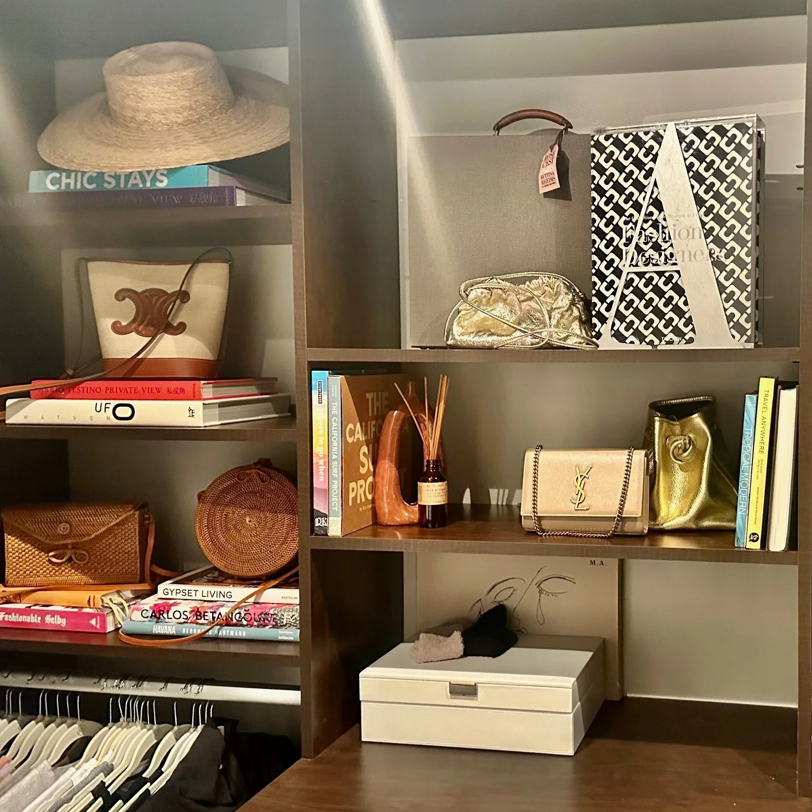 organized walk in closet