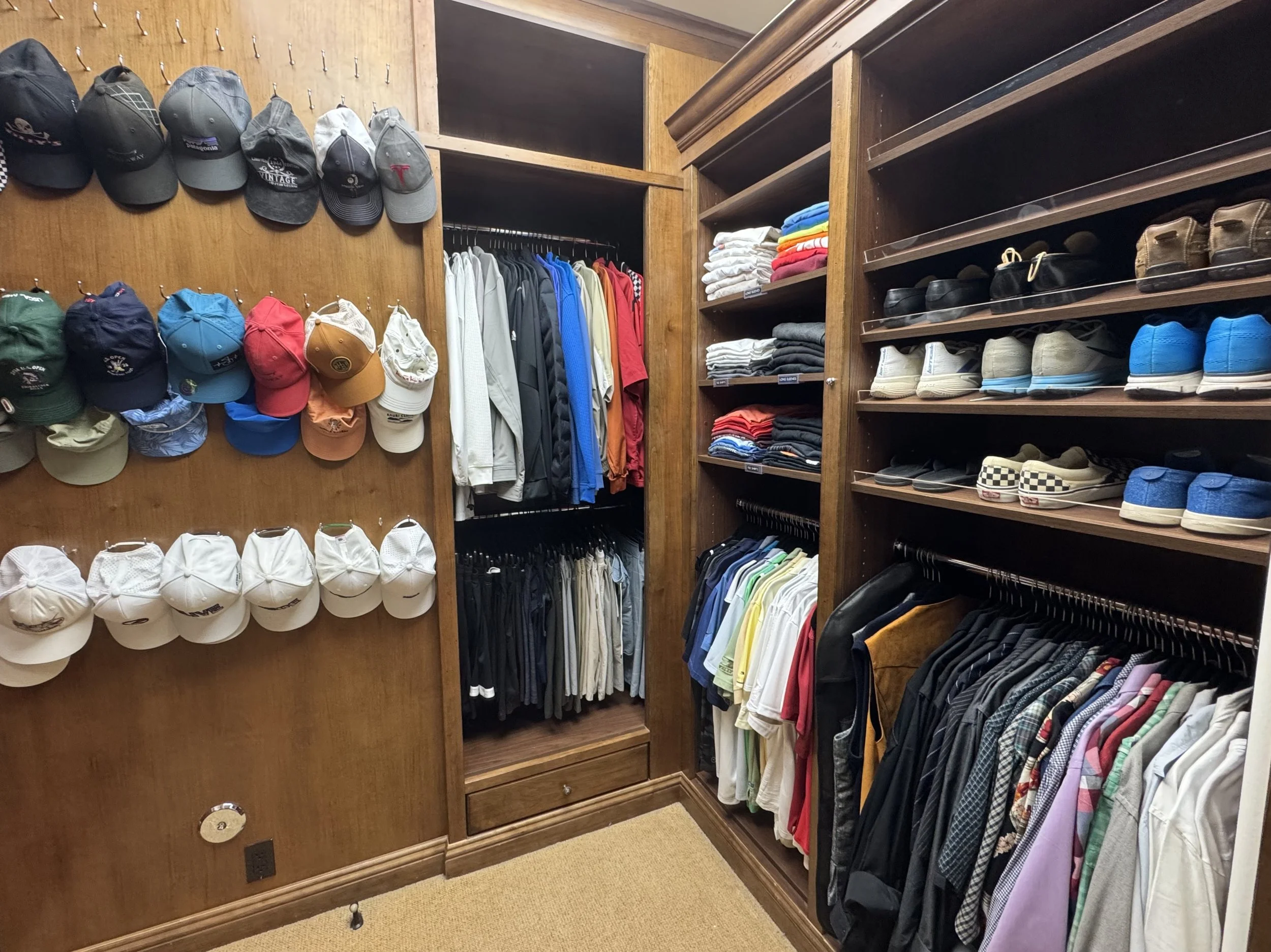 organized mens closet