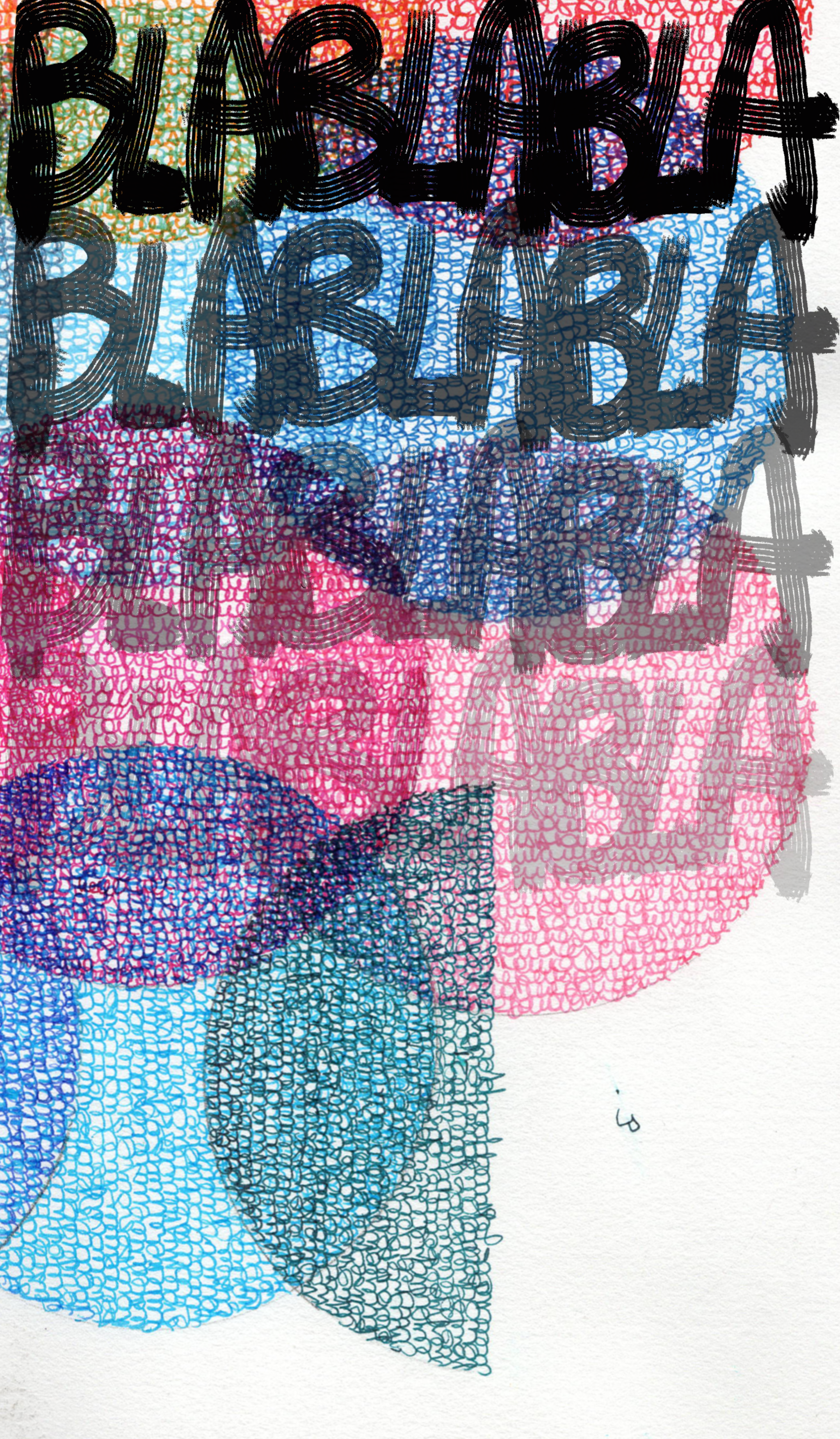 poster for the exhibition bla bla bla on gabriola island
